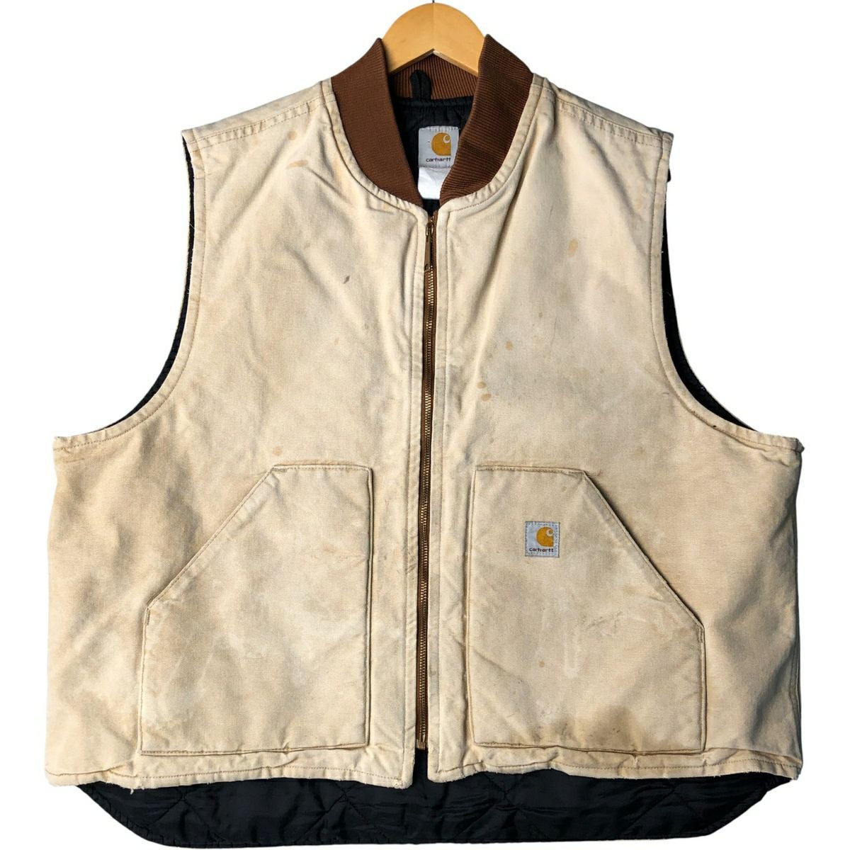 古着 カーハート Carhartt クラシックベスト ペイント 中綿入り ダック