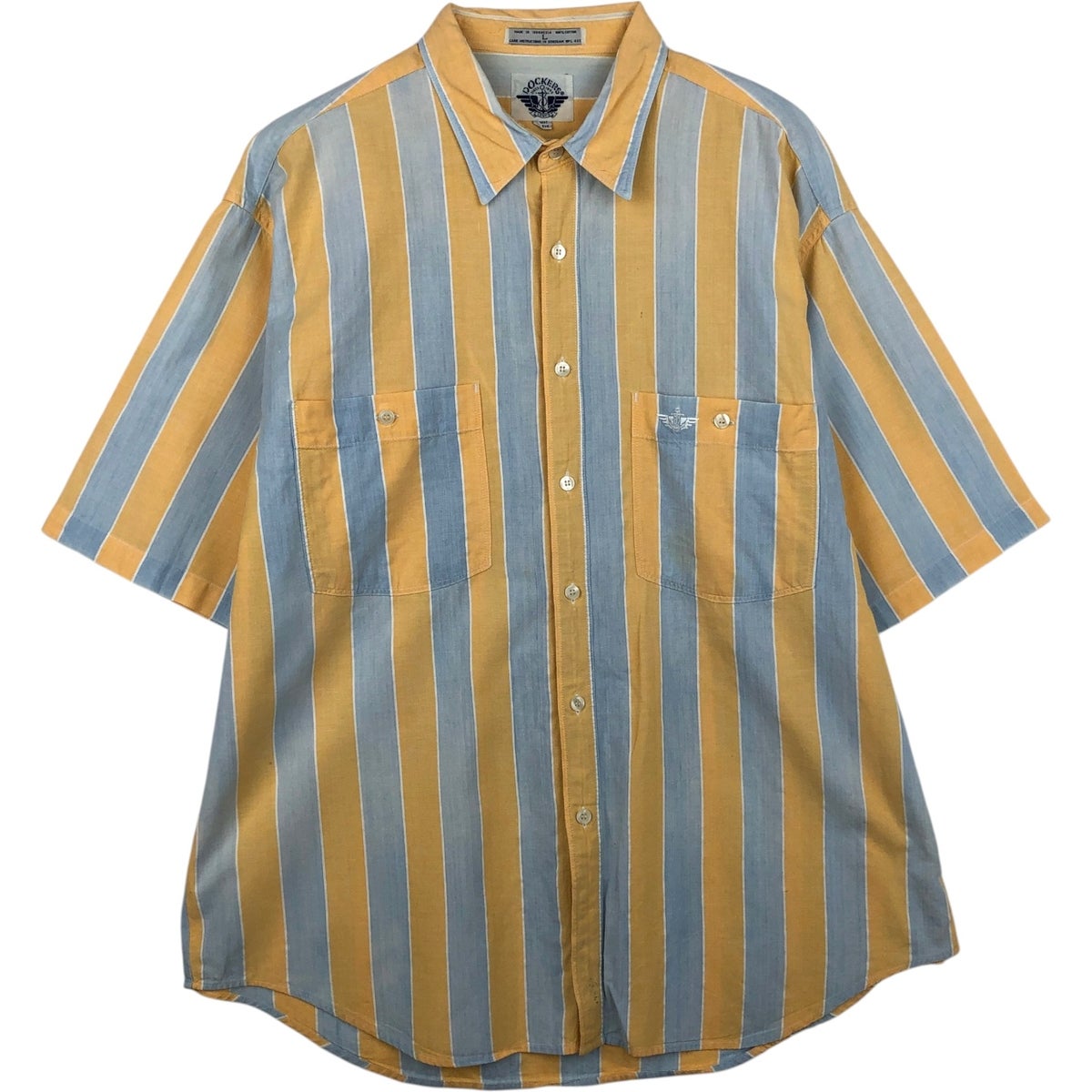 古着 90年代 ドッカーズ DOCKERS 半袖 ボタンダウン ストライプシャツ