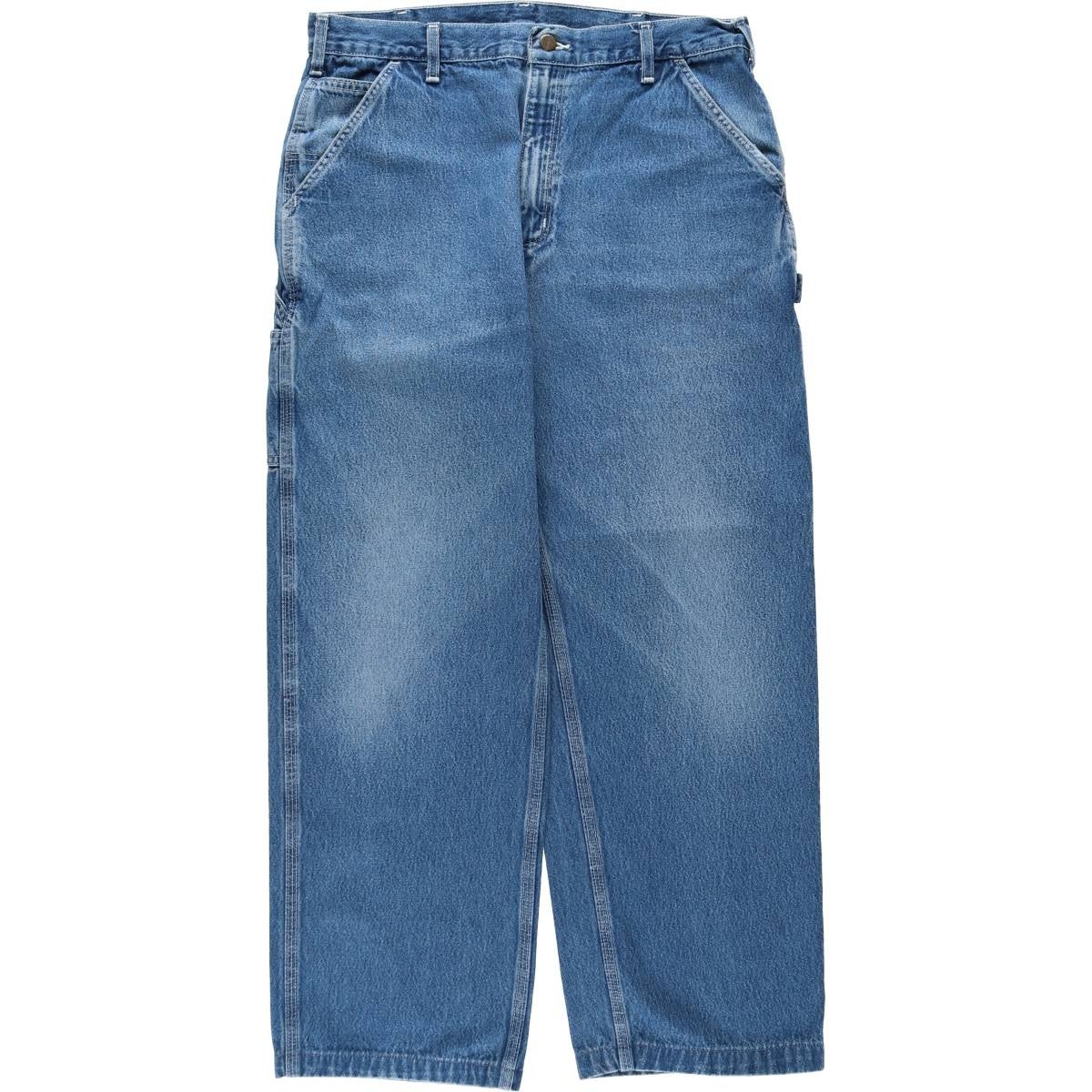 カーハートデニムオーバーオールペインターパンツC1020極太w60アメリカ古着 古着 カーハート Carhartt Original Dungaree Fit デニムペインター