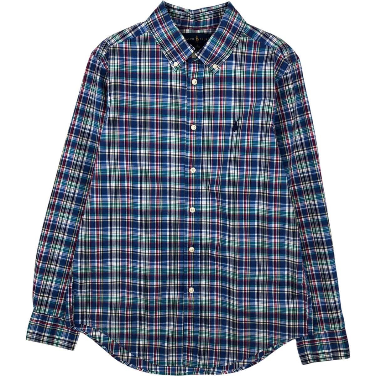 古着 ラルフローレン Ralph Lauren フリル 長袖 コットンチェック