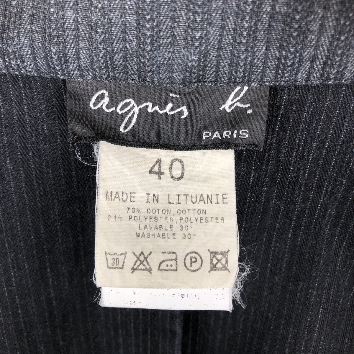 古着 アニエスベー agnes b. PARIS ストライプ柄 コットンジャケット