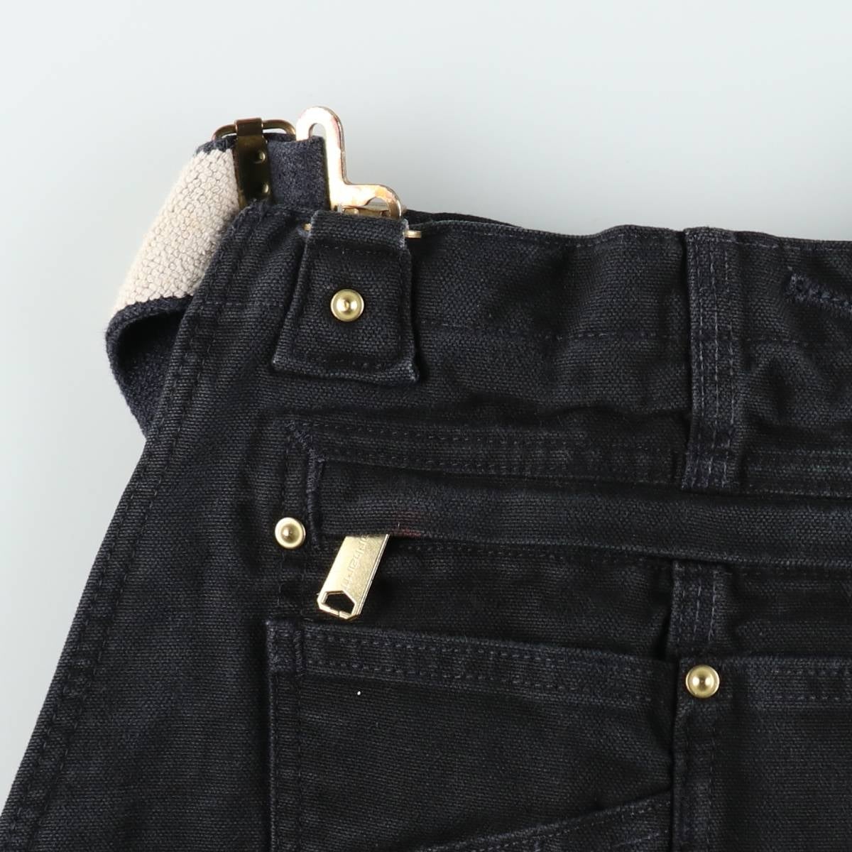 古着 カーハート Carhartt RELAXED FIT ダブルニー ブラック ダック オーバーオール メンズw36相当/eaa633595 古着 カーハート Carhartt RELAXED FIT ダブルニー ブラック ダック