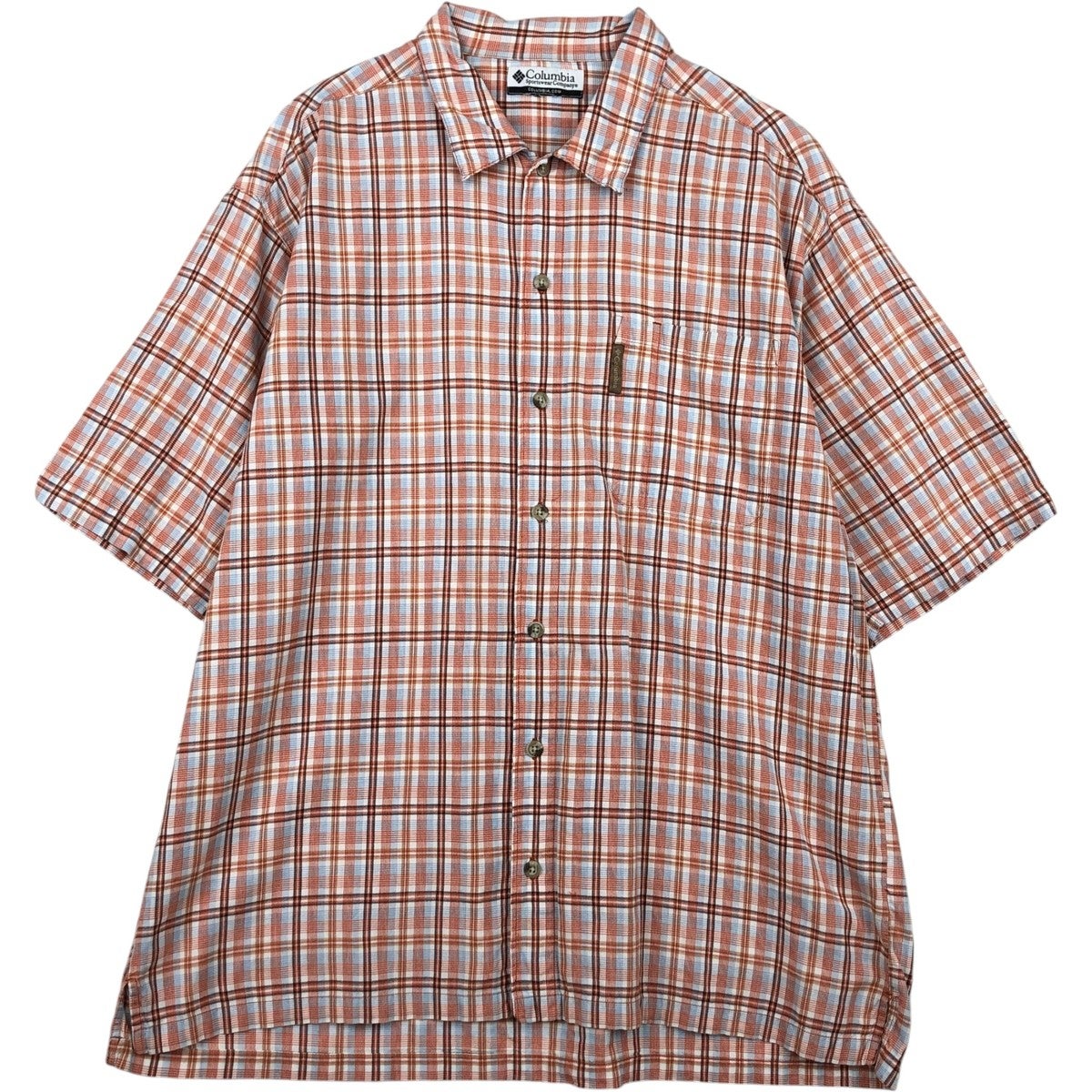 古着 90年代 コロンビア Columbia 半袖 チェックシャツ ボックスシャツ