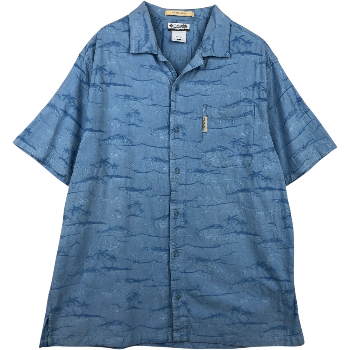 古着 90～00年代 コロンビア Columbia 総柄 オープンカラー ハワイアン