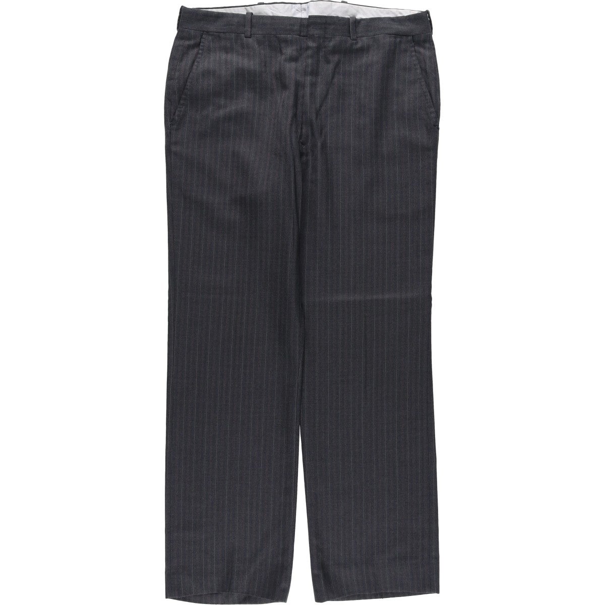 古着 BIELLA チェック柄 スリータック スラックスパンツ メンズw34相当