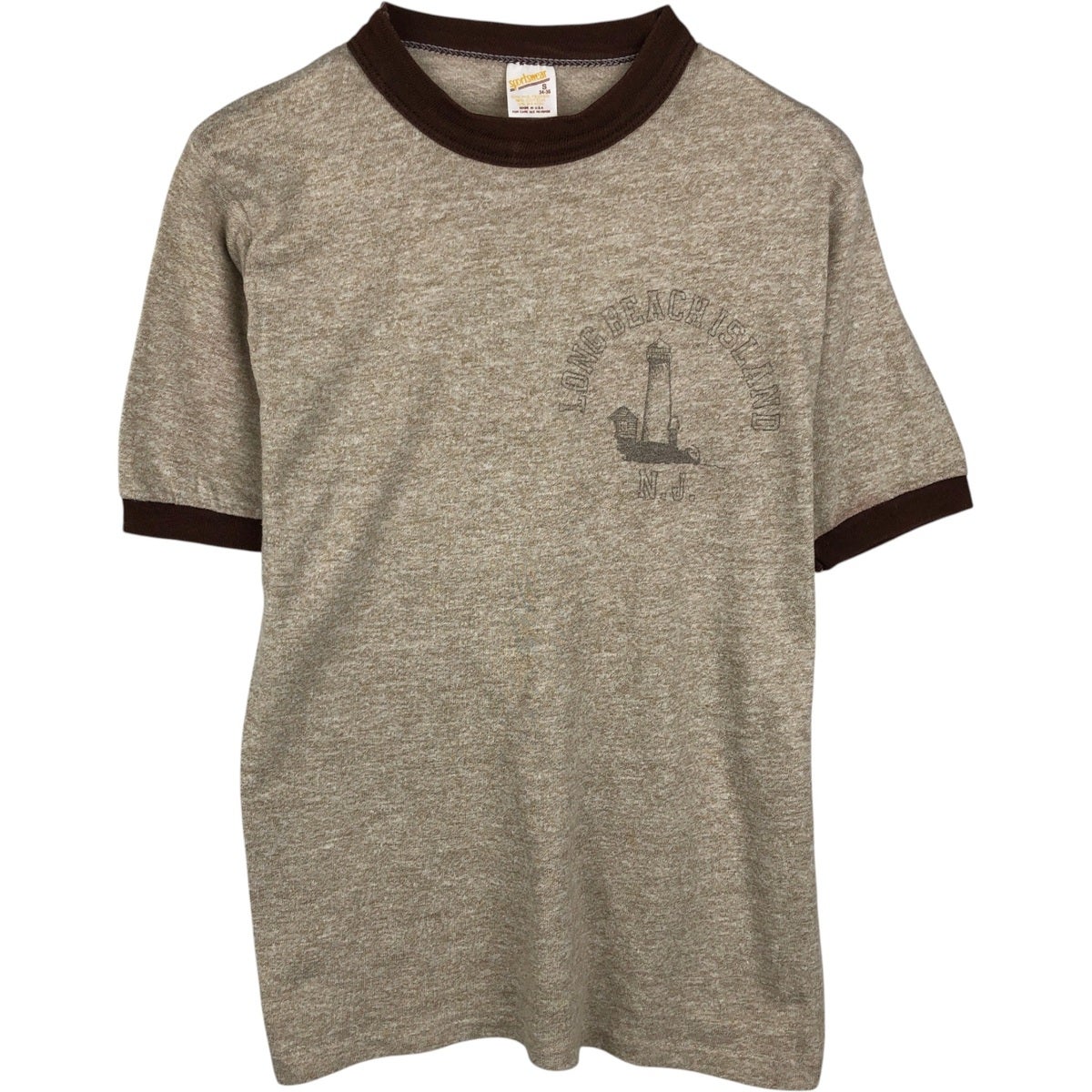 70年代 HANCO Coors BEER リンガー 半袖Ｔシャツ 企業ロゴ ホワイト (レディース S) 中古 古着 T3218 VINTAGE - 70s artex 企業リンガーtシャツ USA製 XL coors lightの通販