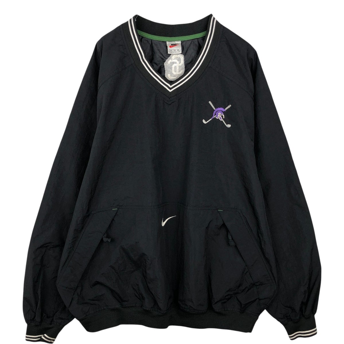 古着 90年代 ナイキ NIKE デカロゴ ナイロンプルオーバー メンズXL相当