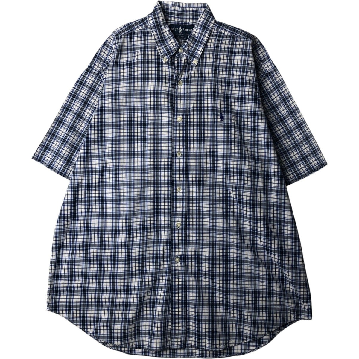 ポロ ラルフローレン ADAMS ブラックウォッチ L 半袖シャツ チェック柄 古着 ラルフローレン Ralph Lauren BLAKE ブラックウォッチチェック