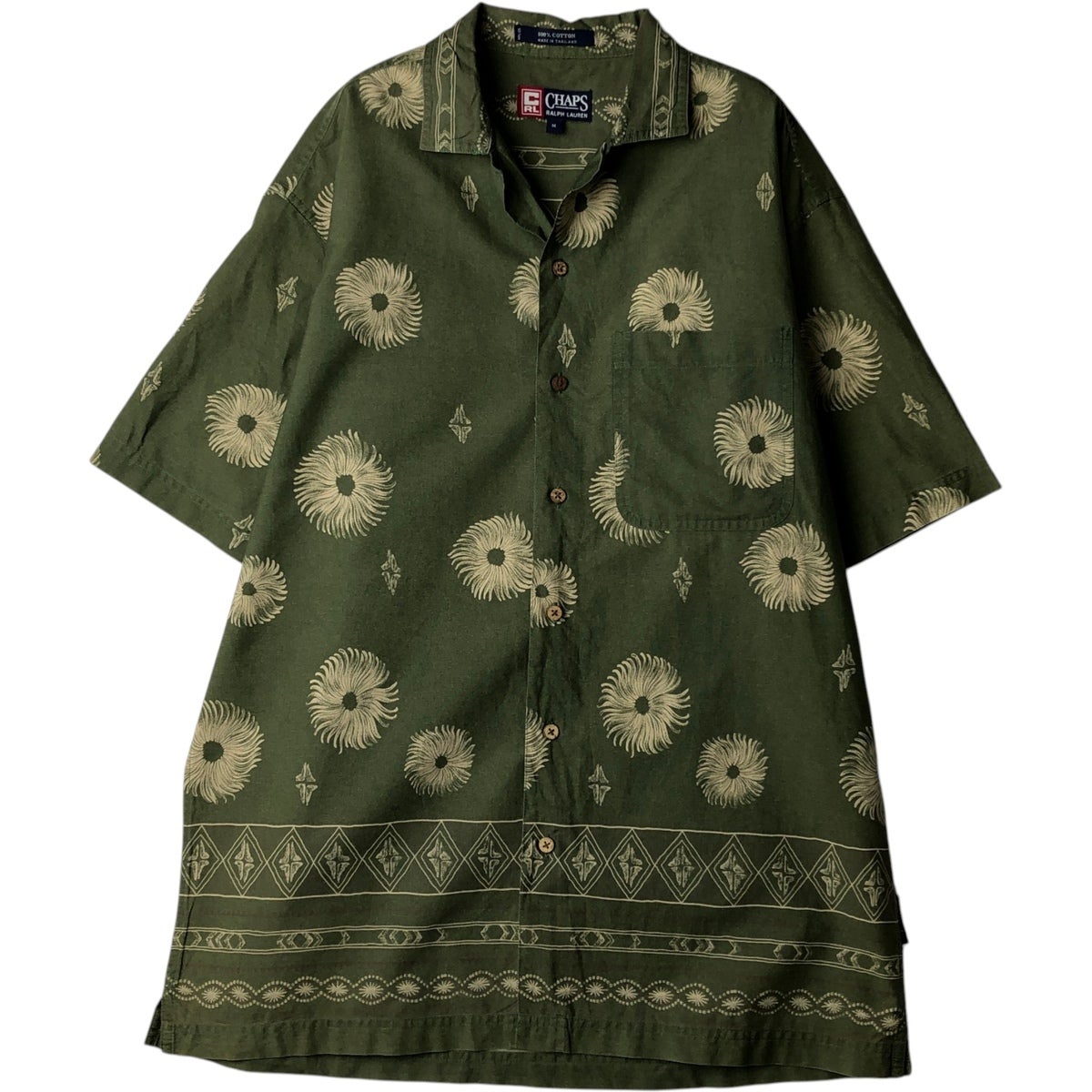 古着 ラルフローレン Ralph Lauren CHAPS チャップス 総柄 半袖