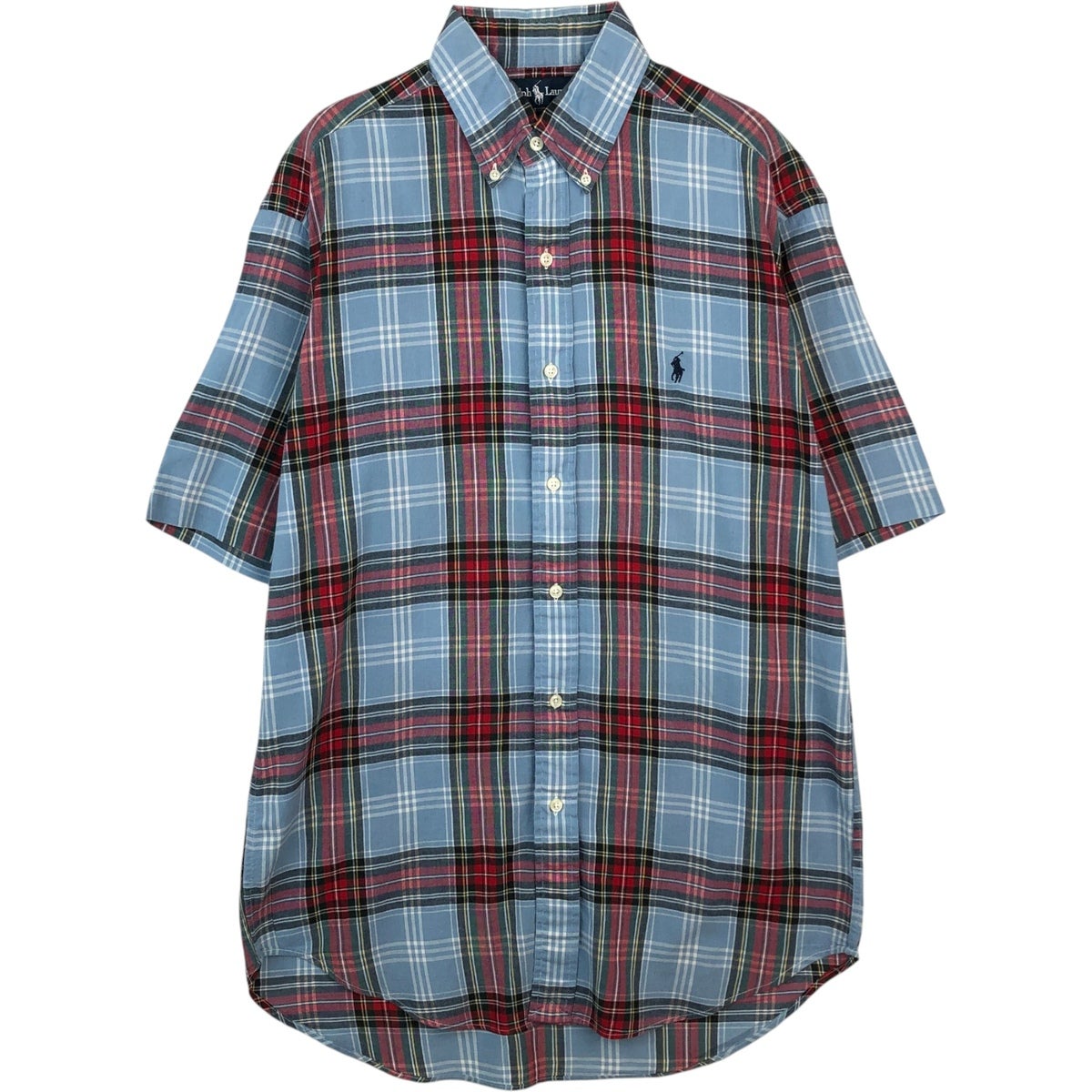古着 ラルフローレン Ralph Lauren BLAKE パッチワーク 半袖 ボタン