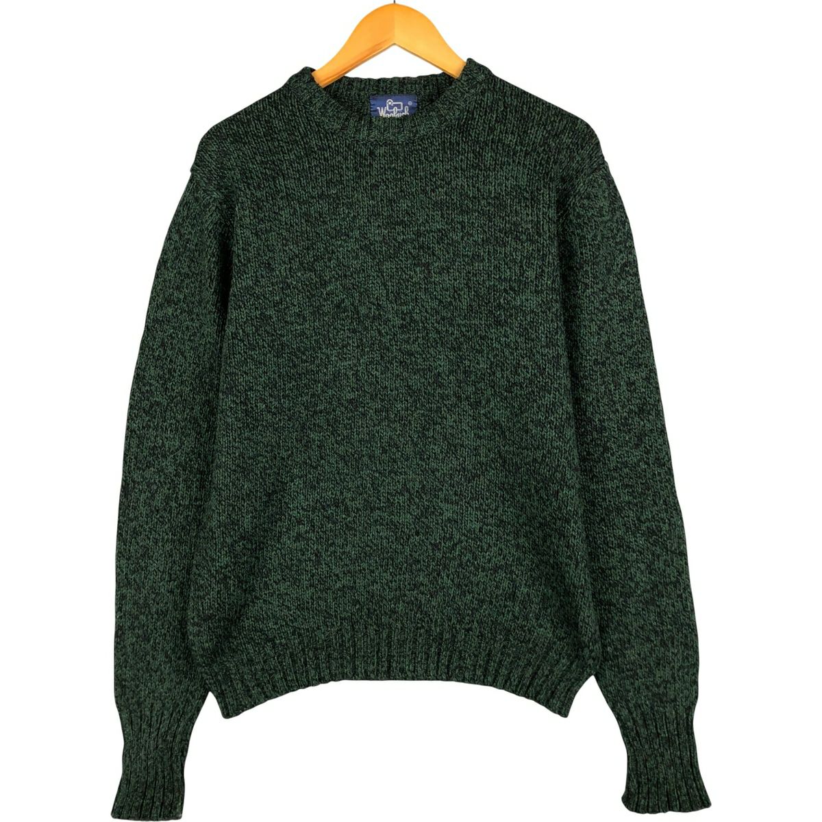 古着 00年代 ウールリッチ WOOLRICH バーズアイ柄 Vネック ニット