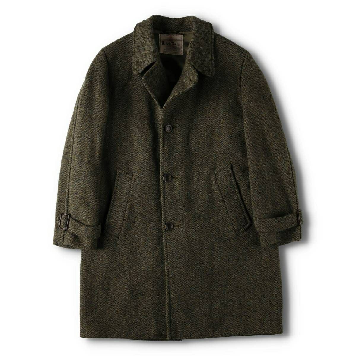 古着 60年代 Harris Tweed ハリスツイード ヘリンボーン ウールロング