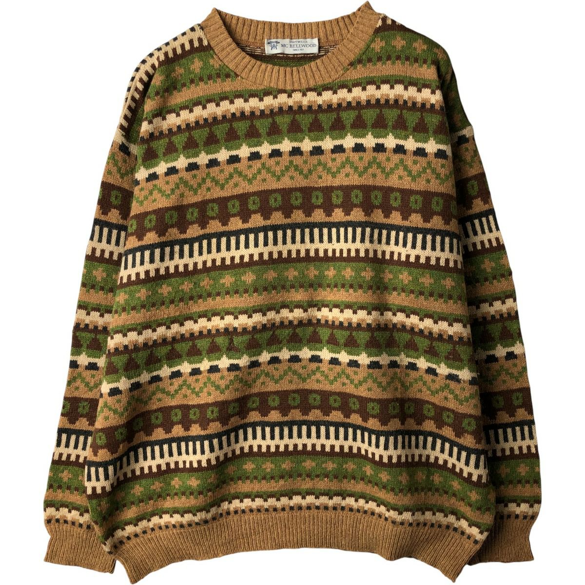 古着 hilwin チェック柄 ポロニットセーター メンズL相当 /eaa592805