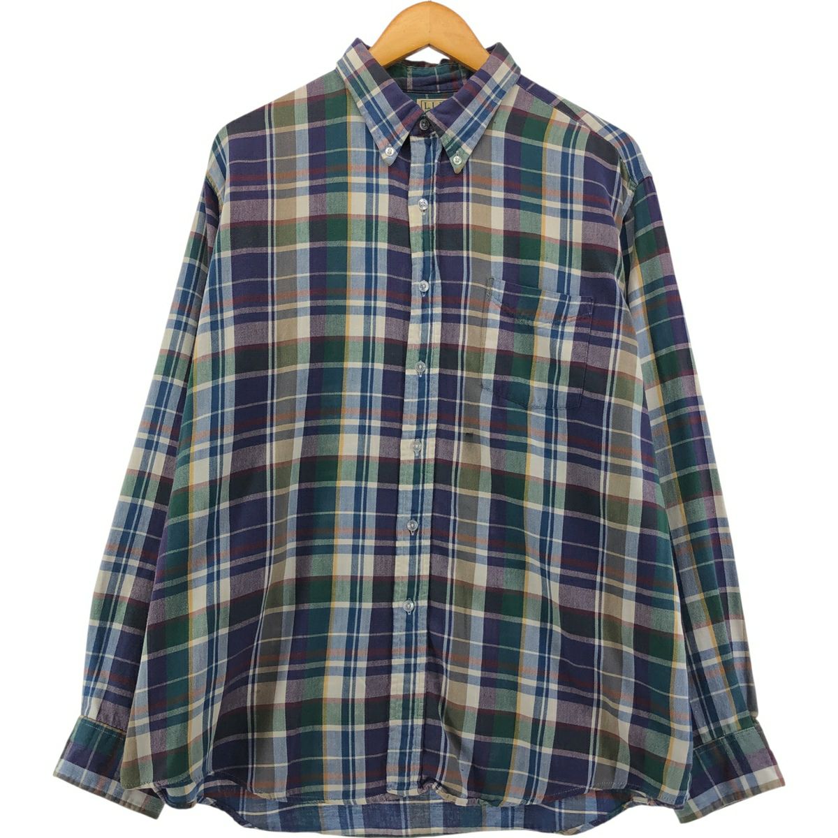 古着 80～90年代 エルエルビーン L.L.Bean 長袖 ボタンダウン ライト