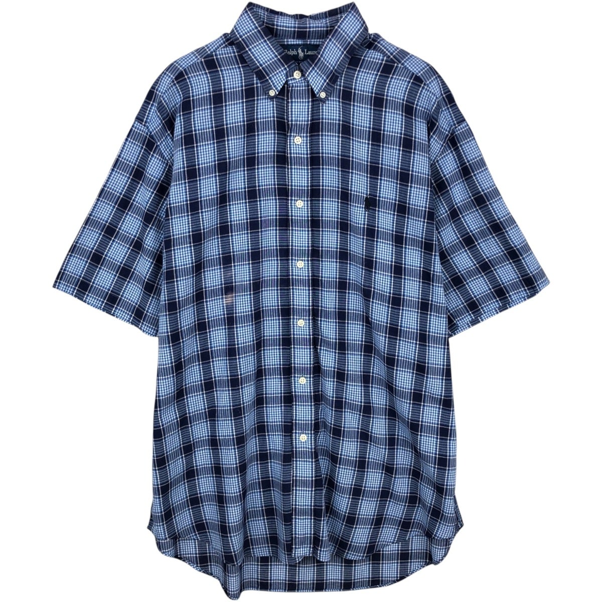 古着 ラルフローレン Ralph Lauren BLAKE パッチワーク 半袖 ボタン