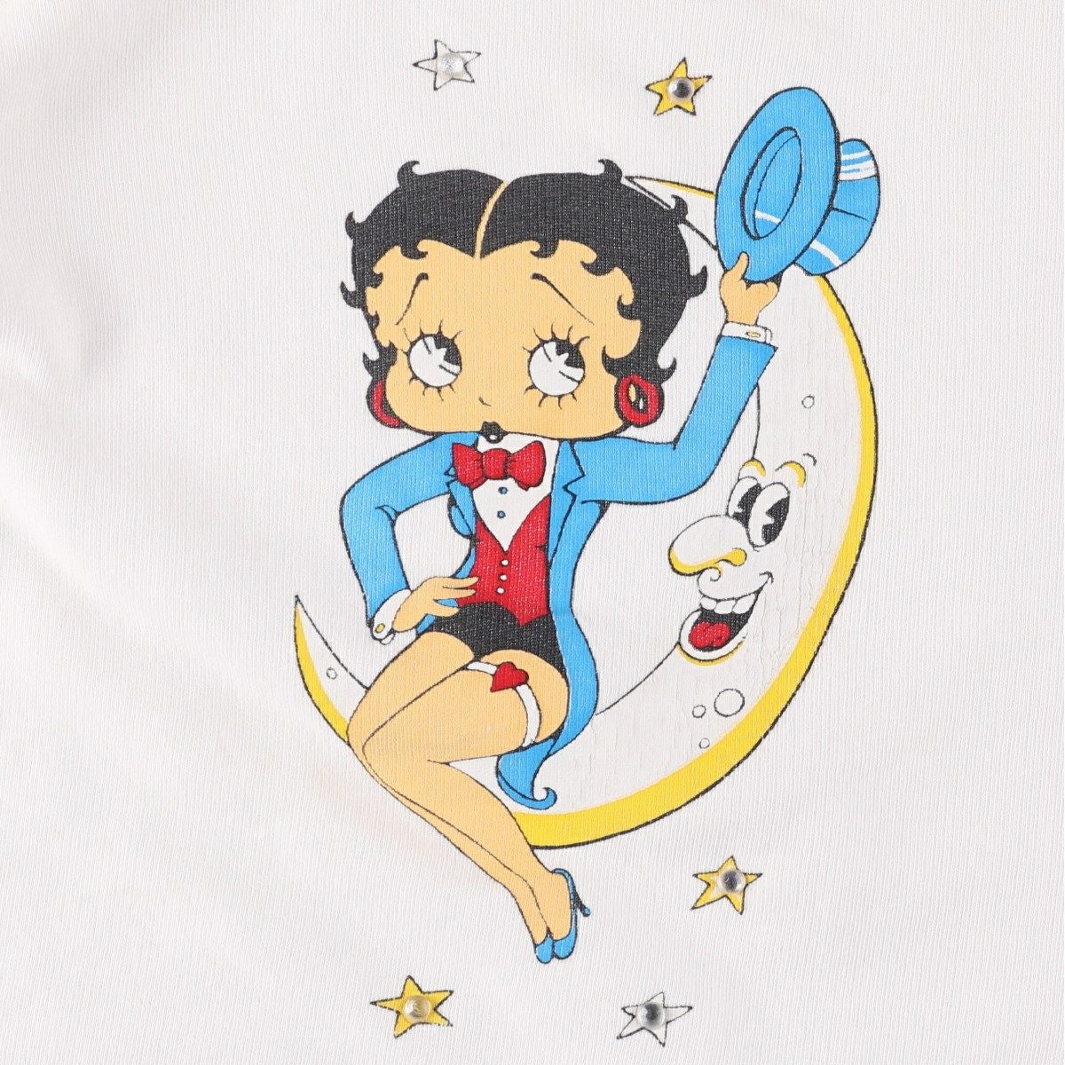 古着 Betty Boop ベティブープ ラインストーン付き キャラクタースウェットシャツ トレーナー メンズM相当/eaa591340 古着 Betty Boop ベティブープ ラインストーン付き キャラクター
