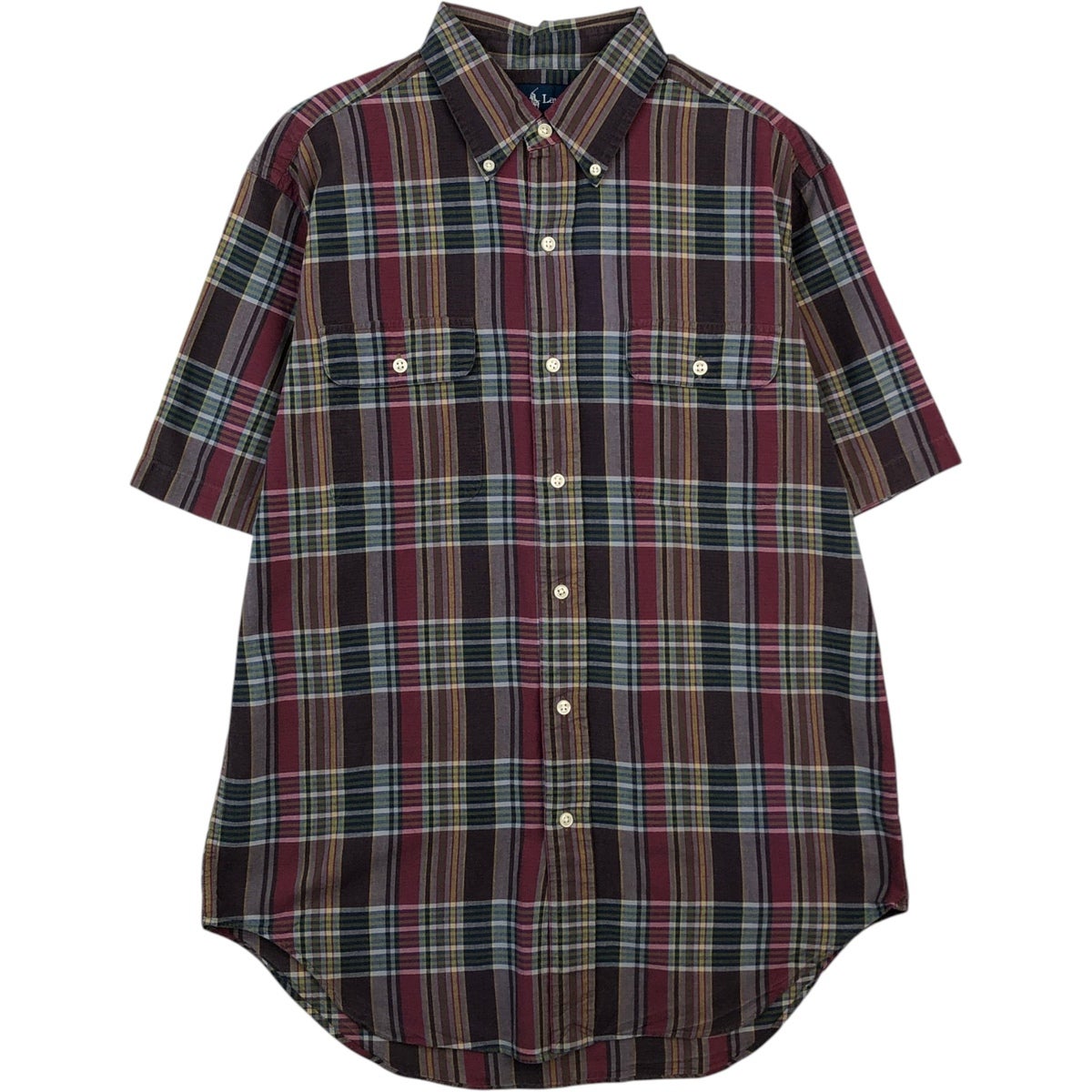 古着 ラルフローレン Ralph Lauren CLASSIC FIT マドラスチェック 半袖