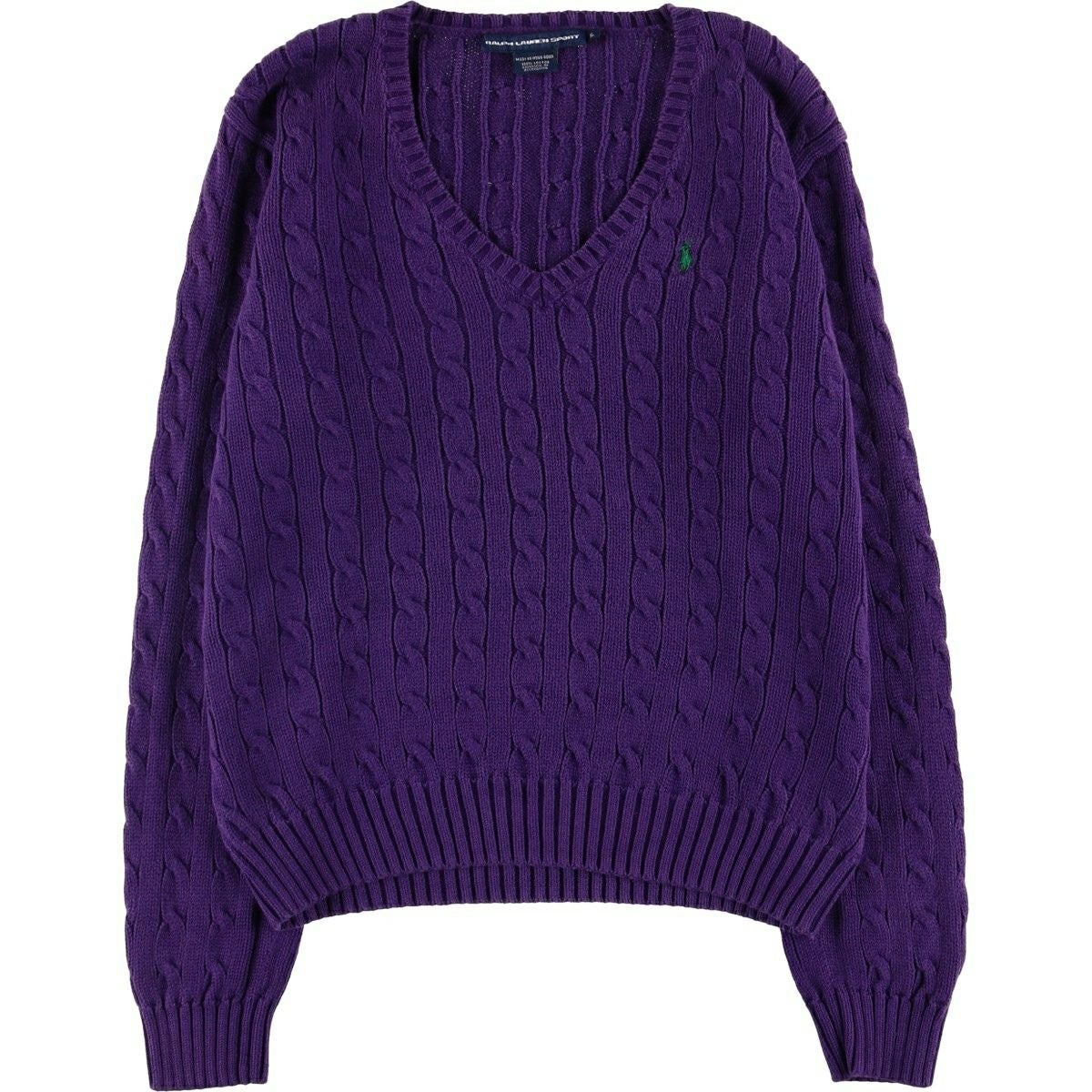 古着 ラルフローレン Ralph Lauren RALPH LAUREN SPORT ケーブル編み V