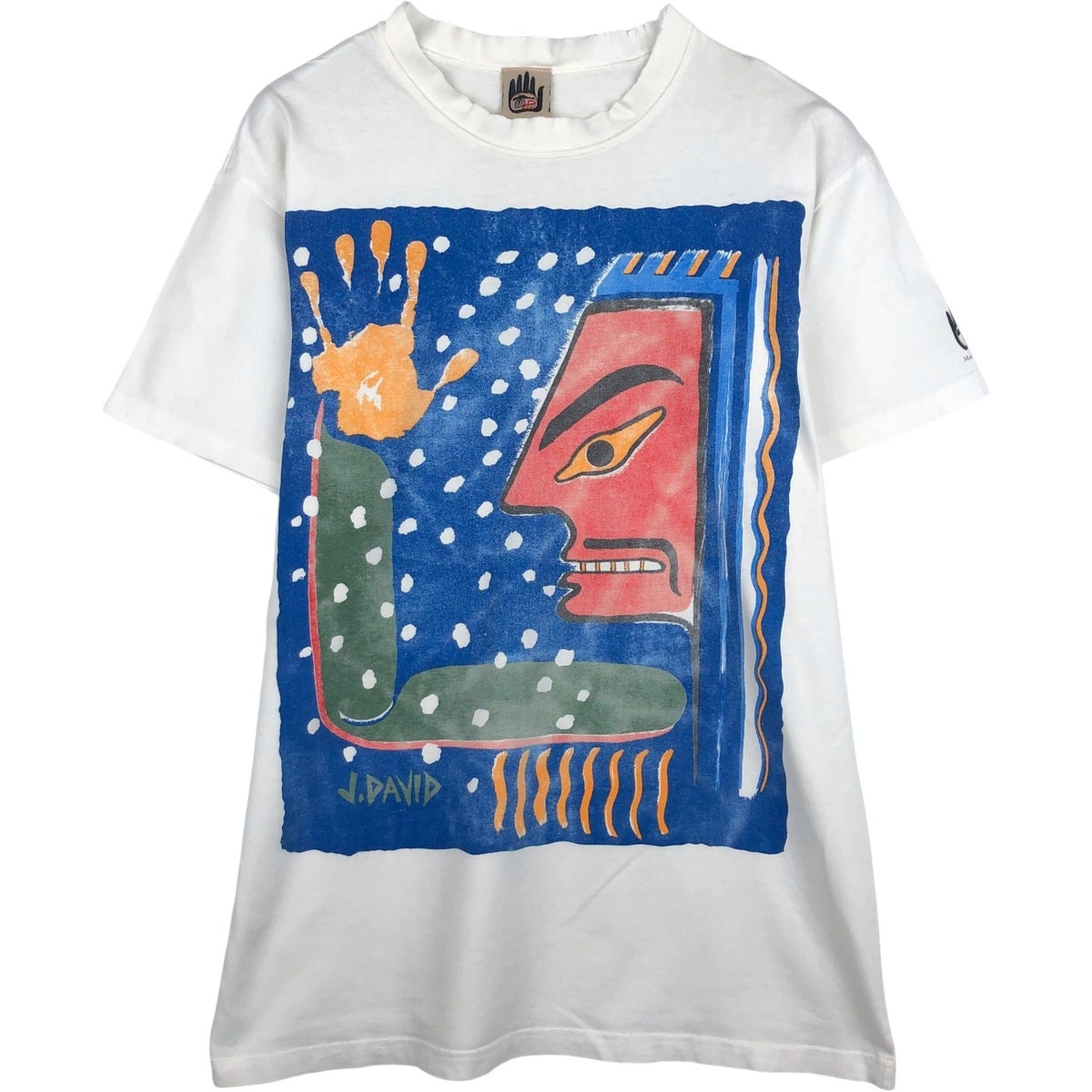 古着 90年代 J.DAVID アートTシャツ カナダ製 メンズL相当