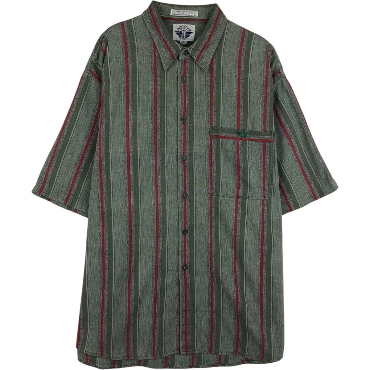 古着 ドッカーズ DOCKERS ボタンダウン 半袖 コットン ストライプシャツ メンズS相当/eaa619680 古着 ドッカーズ DOCKERS ボタンダウン 半袖 コットン ストライプ