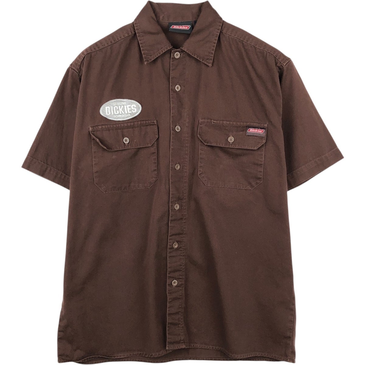 古着 ディッキーズ Dickies 半袖 ワークシャツ ボックスシャツ メンズM