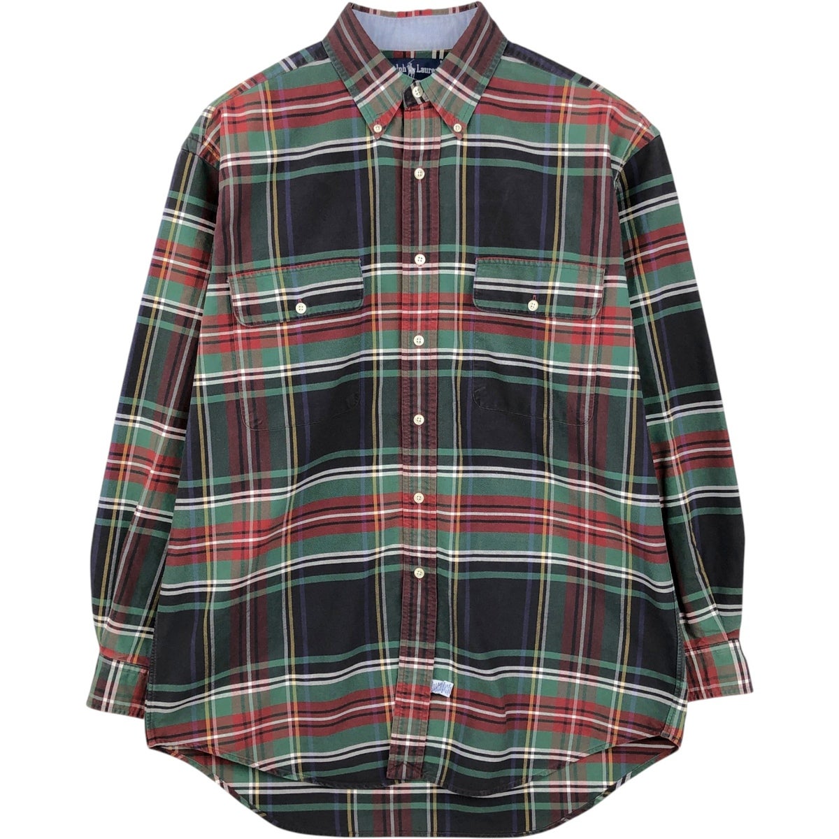古着 ラルフローレン Ralph Lauren 長袖 ボタンダウン チェックシャツ