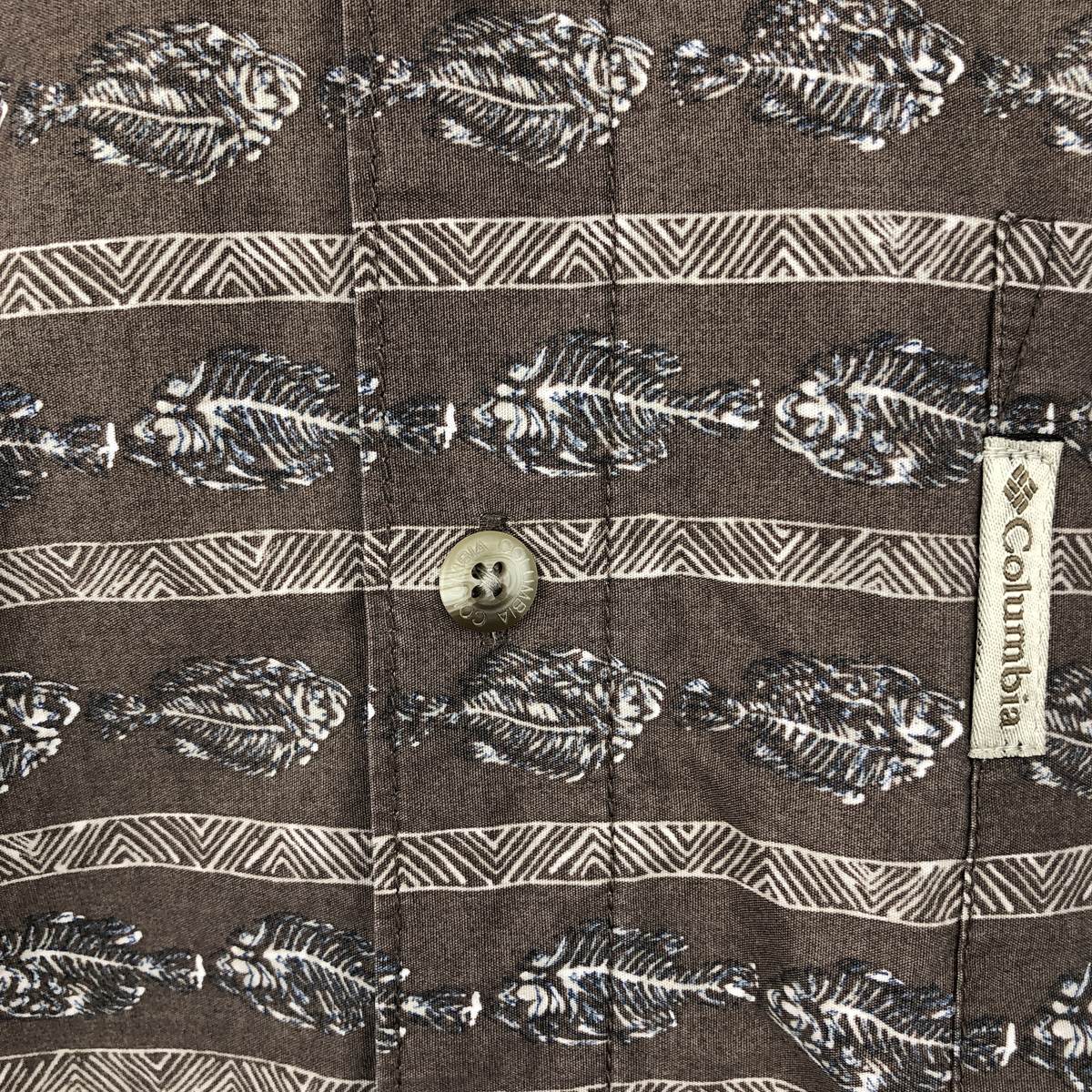 古着 90年代 コロンビア Columbia 魚柄 総柄 半袖 ボタンダウンシャツ