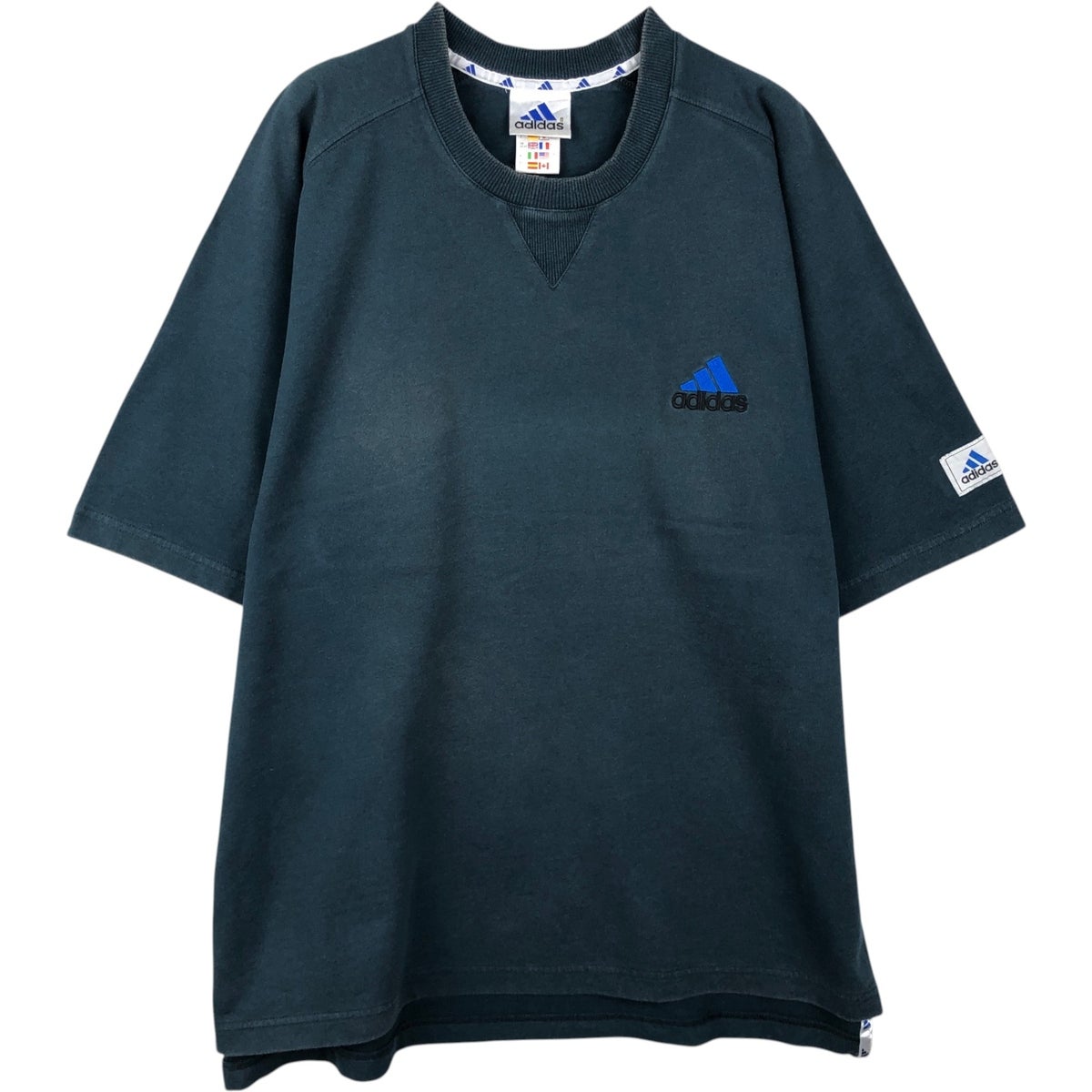 古着 80年代 アディダス adidas トレフォイルロゴ ロゴプリントTシャツ