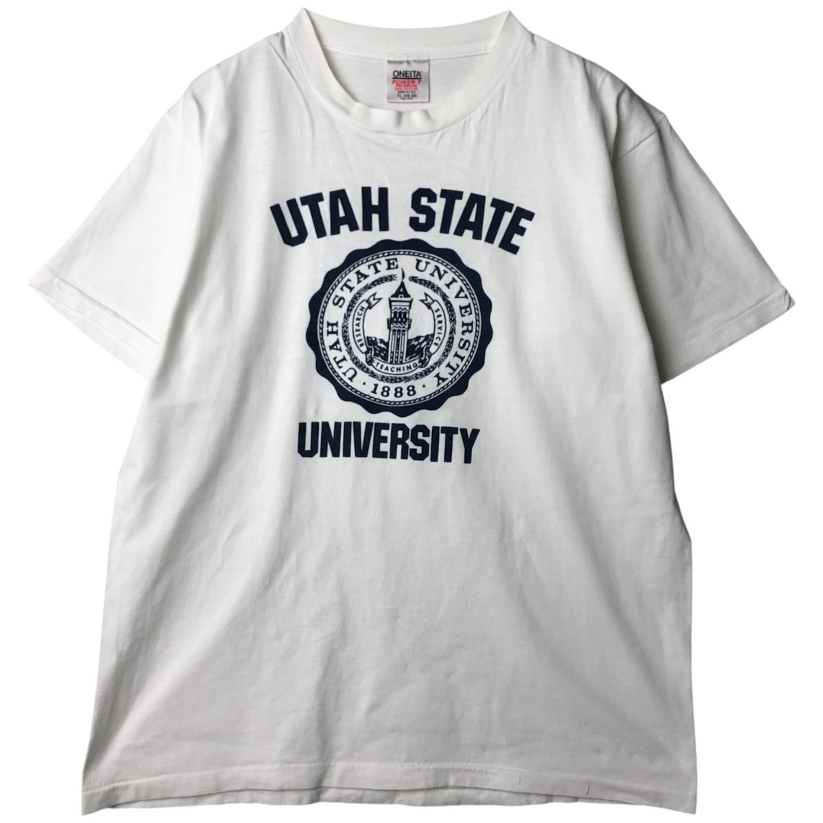 90s モーションロゴtシャツ ONEITA USA製 size L 古着 90年代 オニータ ONEITA POWER-T カレッジTシャツ USA製 メンズXL