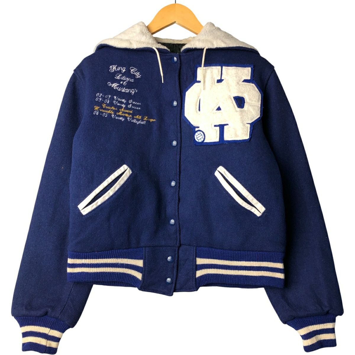 古着 80年代 TROPHY JACKETS フード付き セーラーカラー 中綿入り