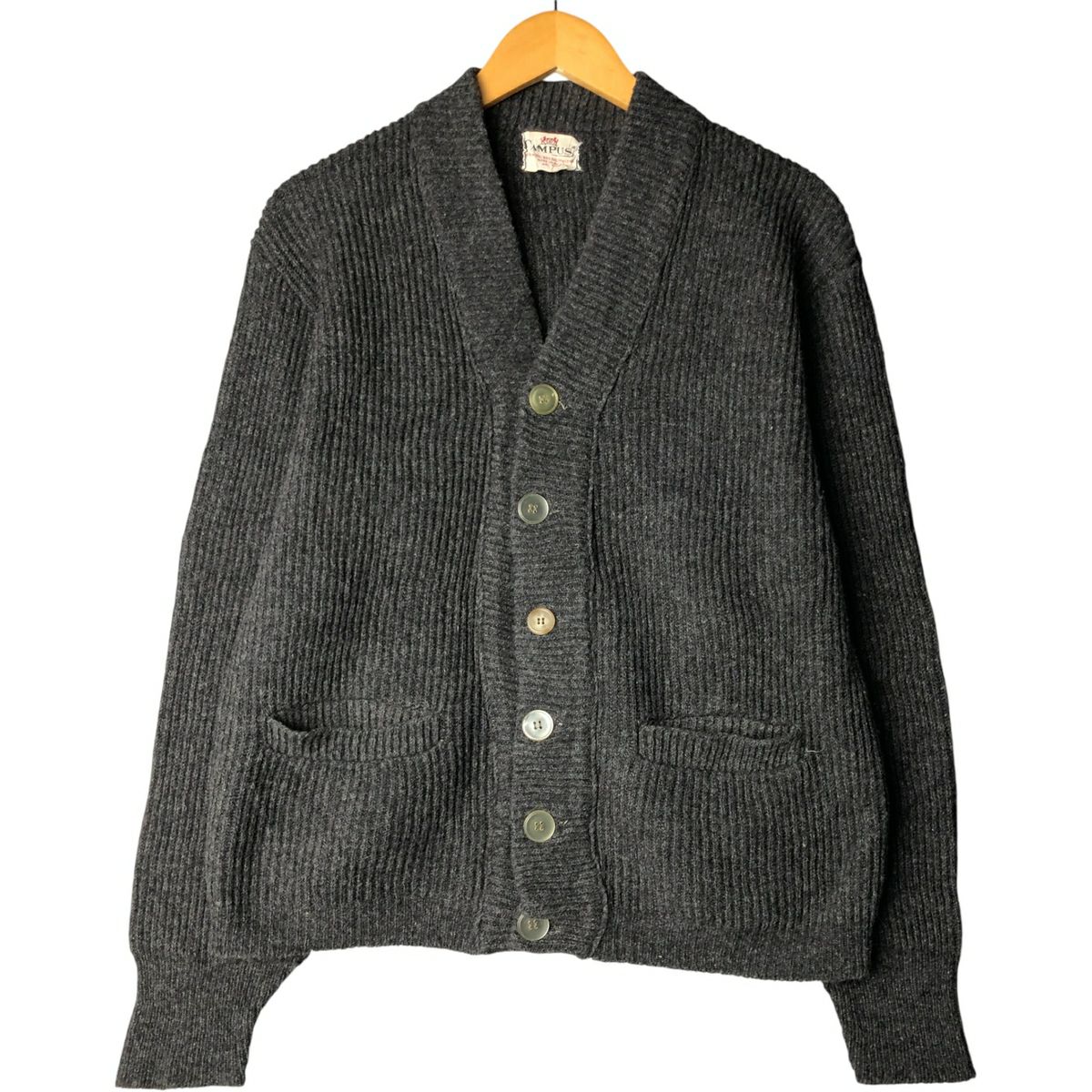 古着 60～70年代 CAMPUS ウールニットカーディガン USA製 メンズM相当