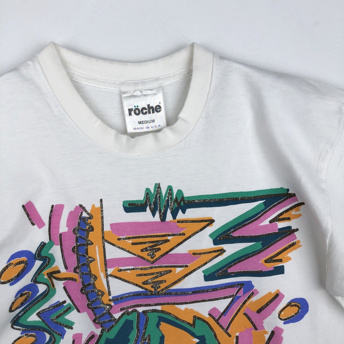 古着 90年代 roche アートTシャツ USA製 メンズM相当 ヴィンテージ