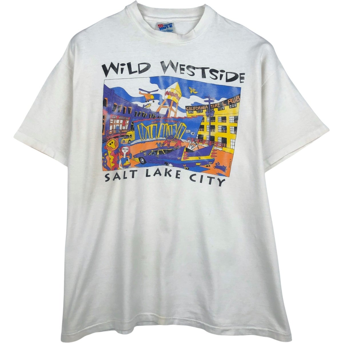 マペット・ベイビーズ Tシャツ USA製 80s 90s 古着ヴィンテージ レア 90年代 90s ヘインズ アメリカ製 水色 ライトブルー 総柄 │ヴィテージ