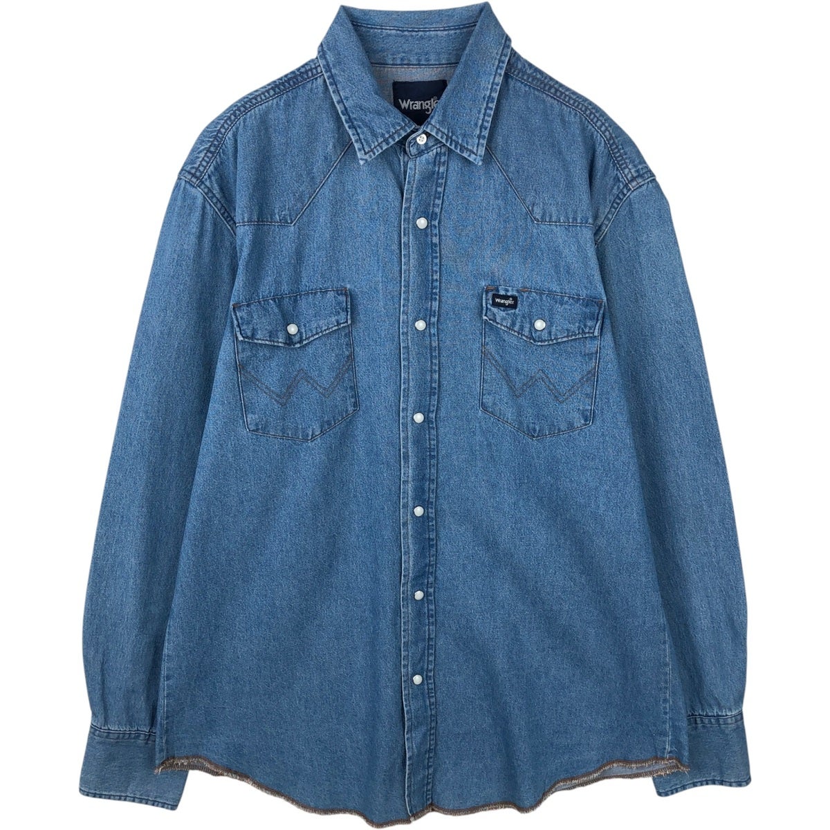古着 90年代 ラングラー Wrangler 長袖 デニムウエスタンシャツ メンズ