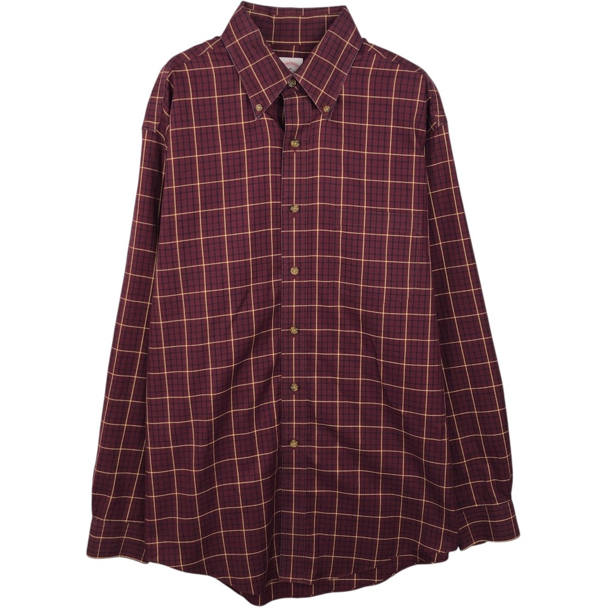 古着 ブルックスブラザーズ Brooks Brothers 1818 長袖 ボタンダウンチェックシャツ メンズL相当 /eaa564047 古着 ブルックスブラザーズ Brooks Brothers 1818 長袖 ボタンダウン