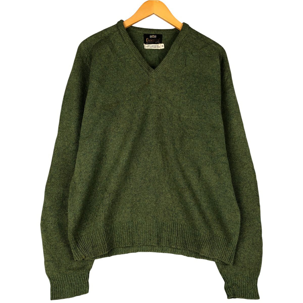 古着 70年代 キャンパス CAMPUS Vネック ウールニットセーター USA製