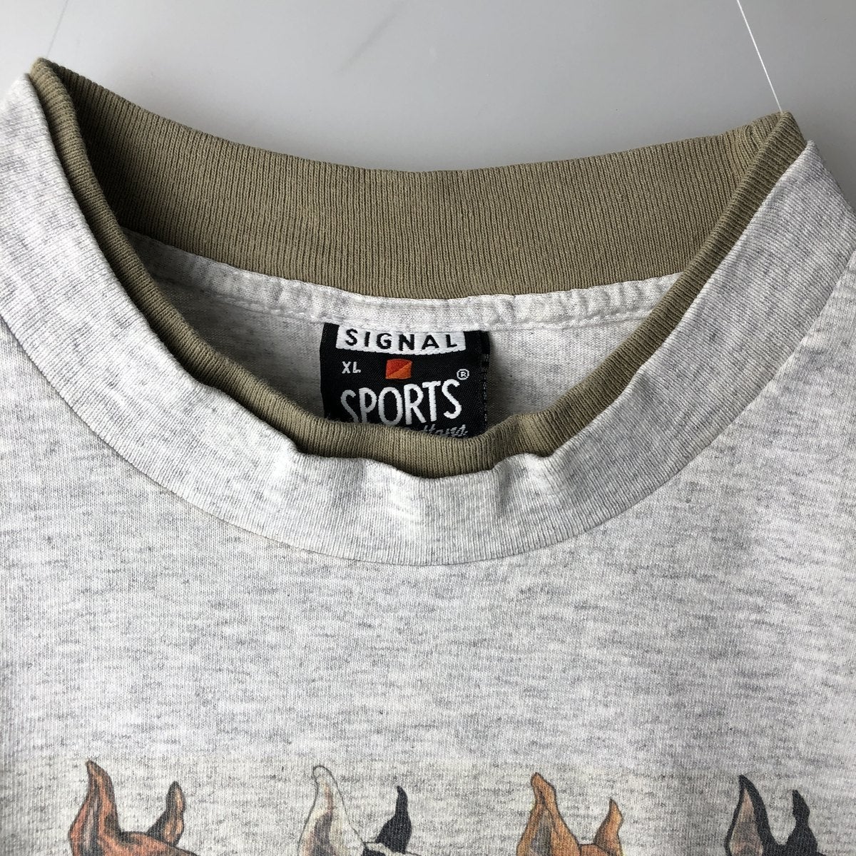 古着 90年代 SIGNAL SPORTS 犬柄 アニマルTシャツ USA製 メンズXL相当