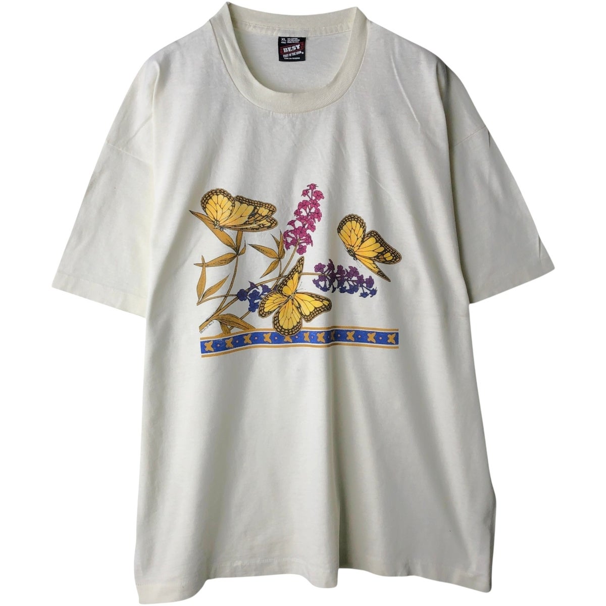 FRUIT OF THE LOOM 動物柄 Tシャツ Mサイズ 古着 90年代 フルーツオブザルーム FRUIT OF THE LOOM 虎柄 タイガー柄