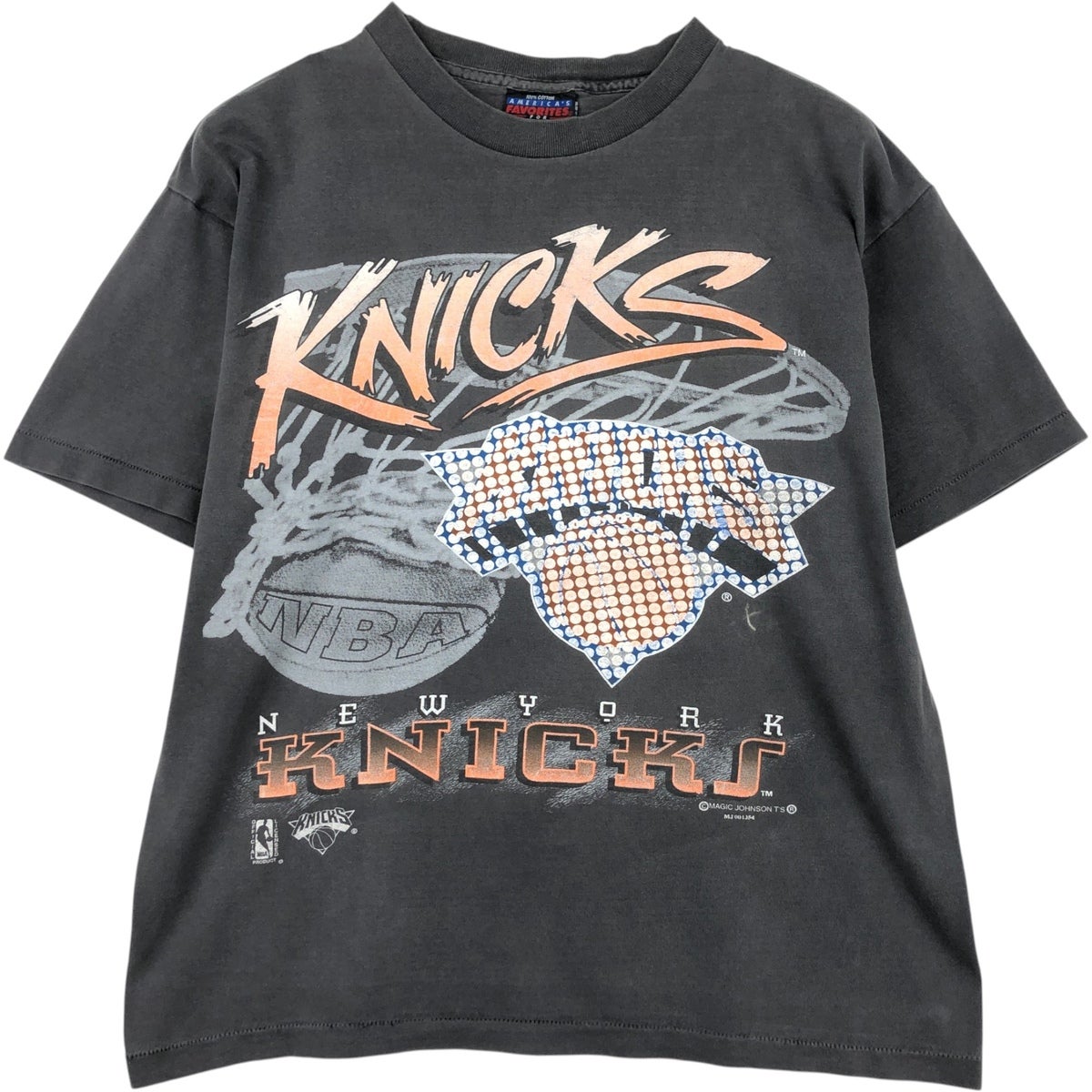 未使用タグ付き　90年代　NBA NEW YORK NICKS Tシャツ 古着 90年代 MAGIC JOHNSON Ts NBA NEW YORK KNICKS ニューヨーク
