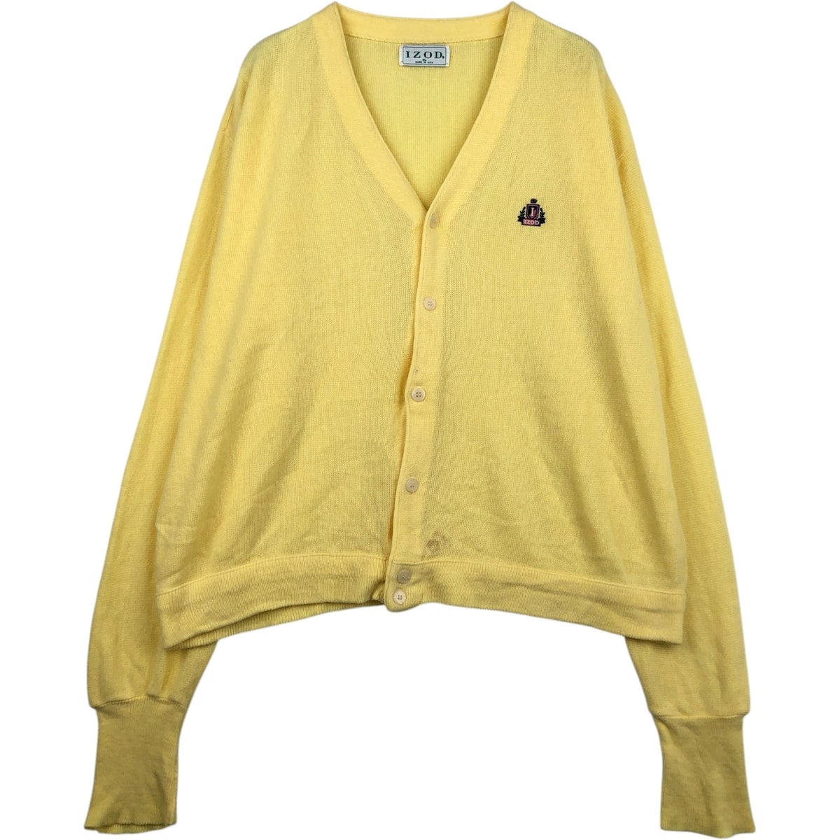 古着 IZOD アクリルニットカーディガン USA製 メンズXL相当