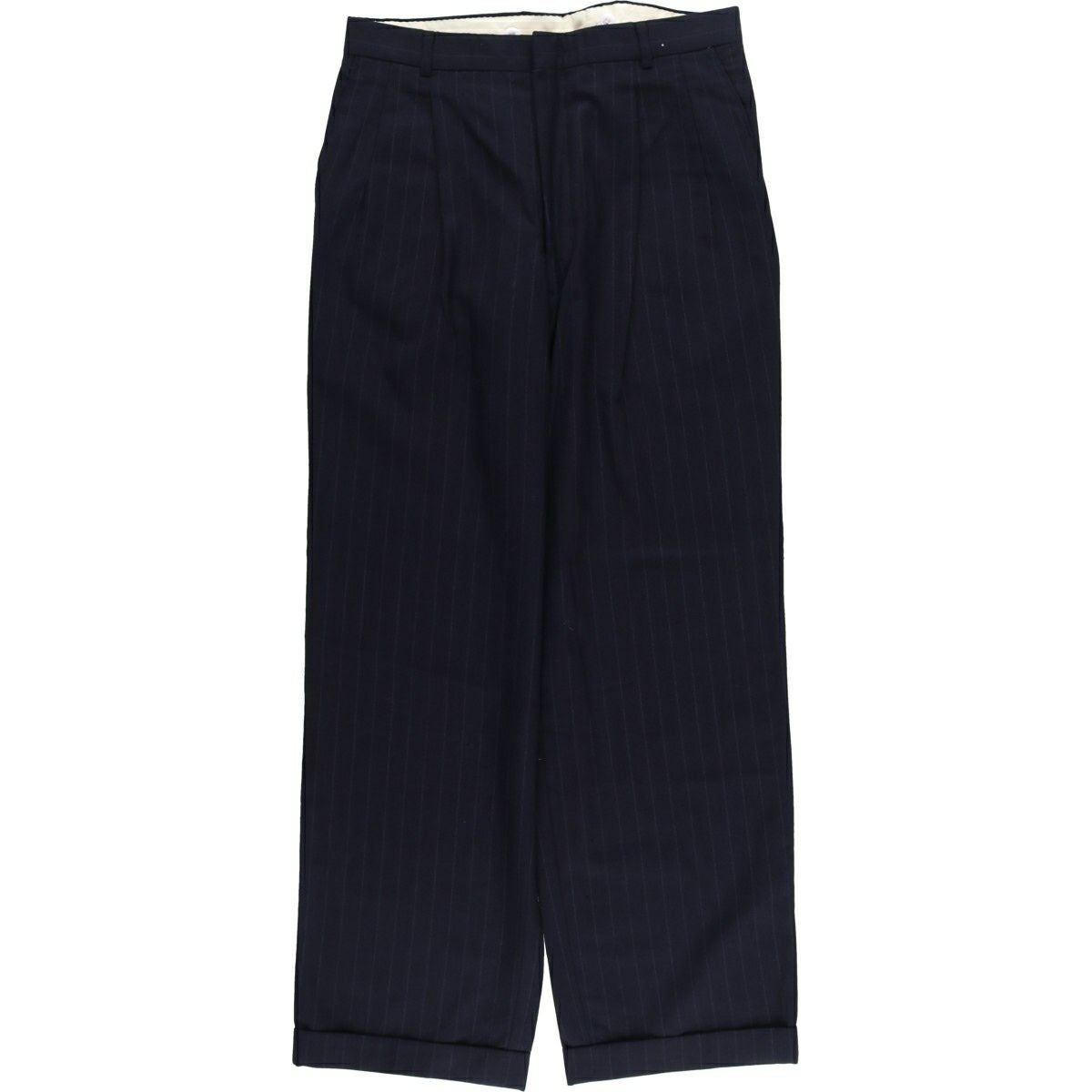 古着 Zanella チェック柄 ツータック スラックス ワイドパンツ