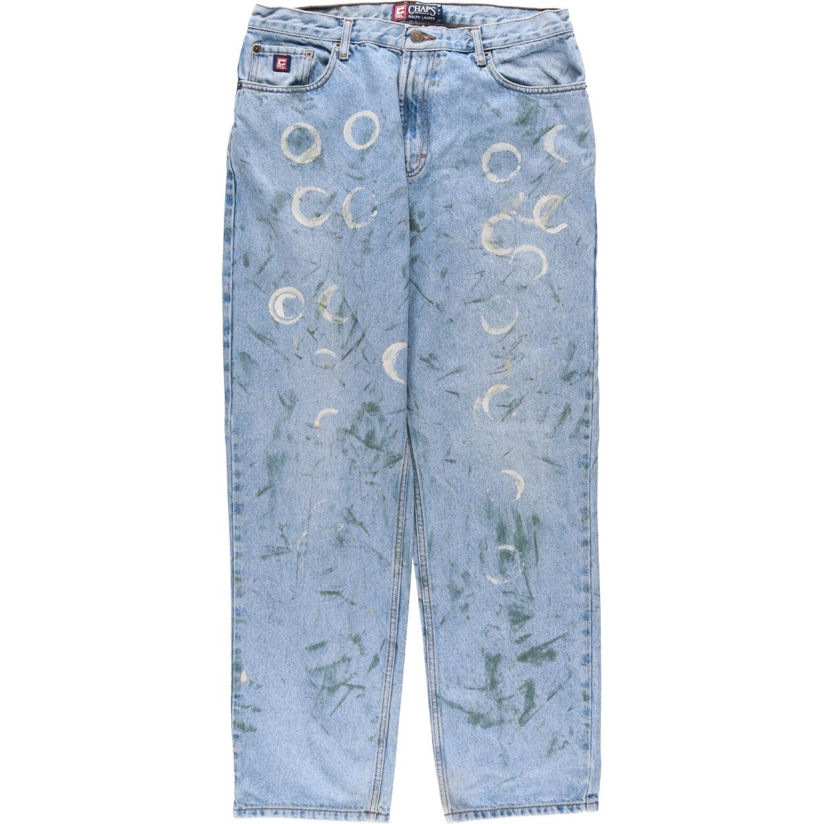 RRL ラルフローレン デニムパンツ USA製 アイスブルー ストレート W32 古着 ラルフローレン Ralph Lauren RRL ダブルアールエル カットオフ
