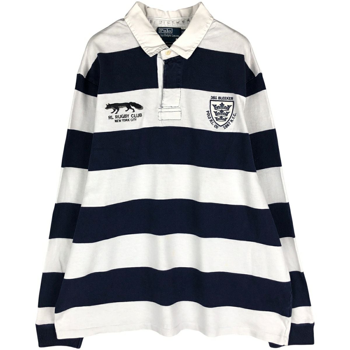 ラルフローレン Ralph Lauren ボーダー長袖 ラガーシャツ XL 古着 ラルフローレン Ralph Lauren POLO by Ralph Lauren CUSTOM FIT