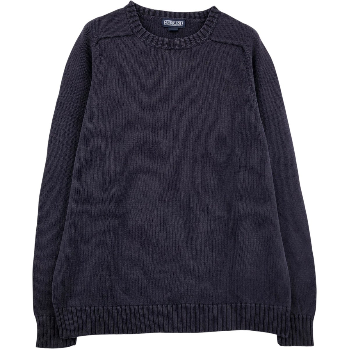【LANDS'END】90s ネップ モックネック長袖ニットセーター LANDS'END - 【LANDS'END】90s ネップ モックネック長袖ニットセーター