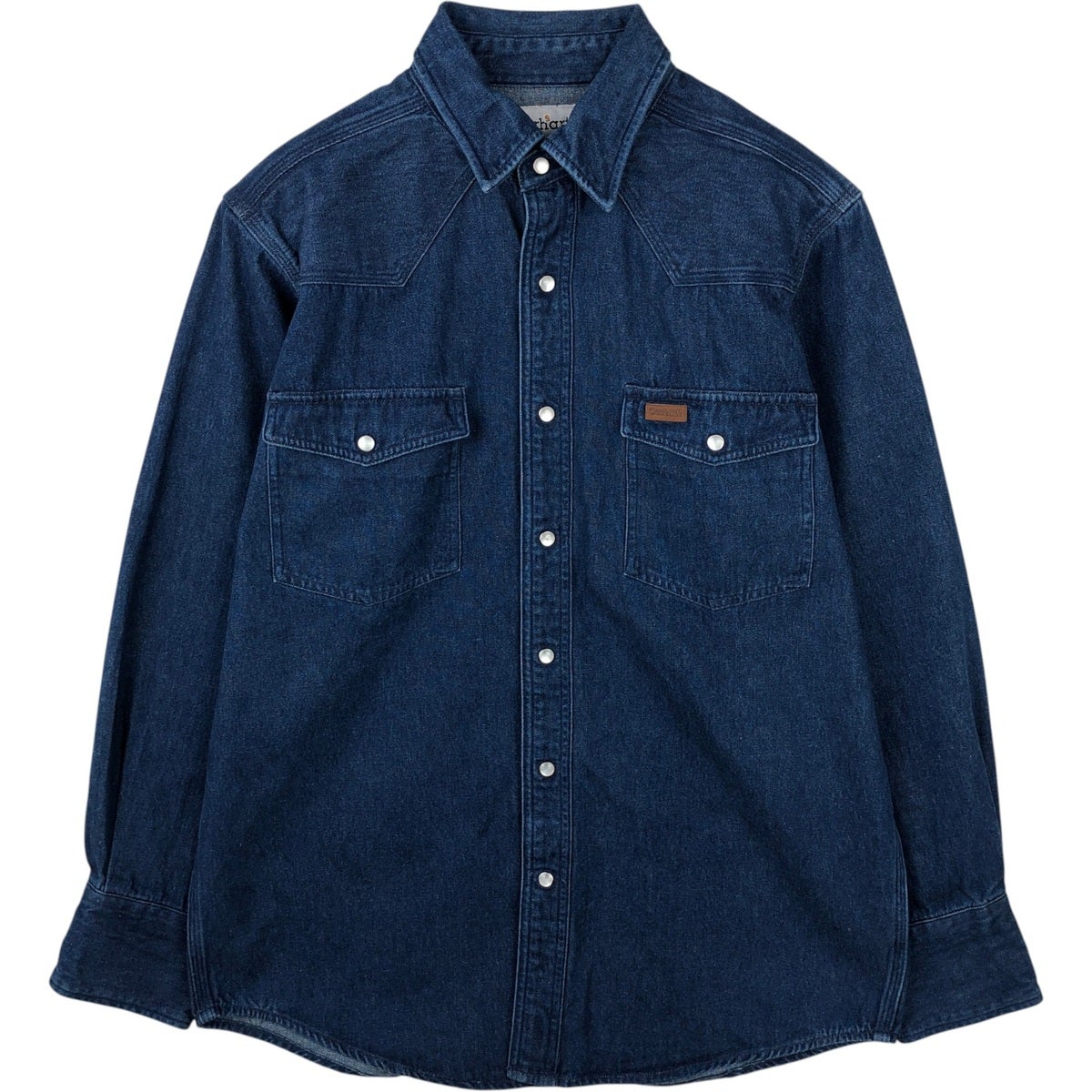 古着 カーハート Carhartt 長袖 デニム ウエスタンシャツ メンズL相当