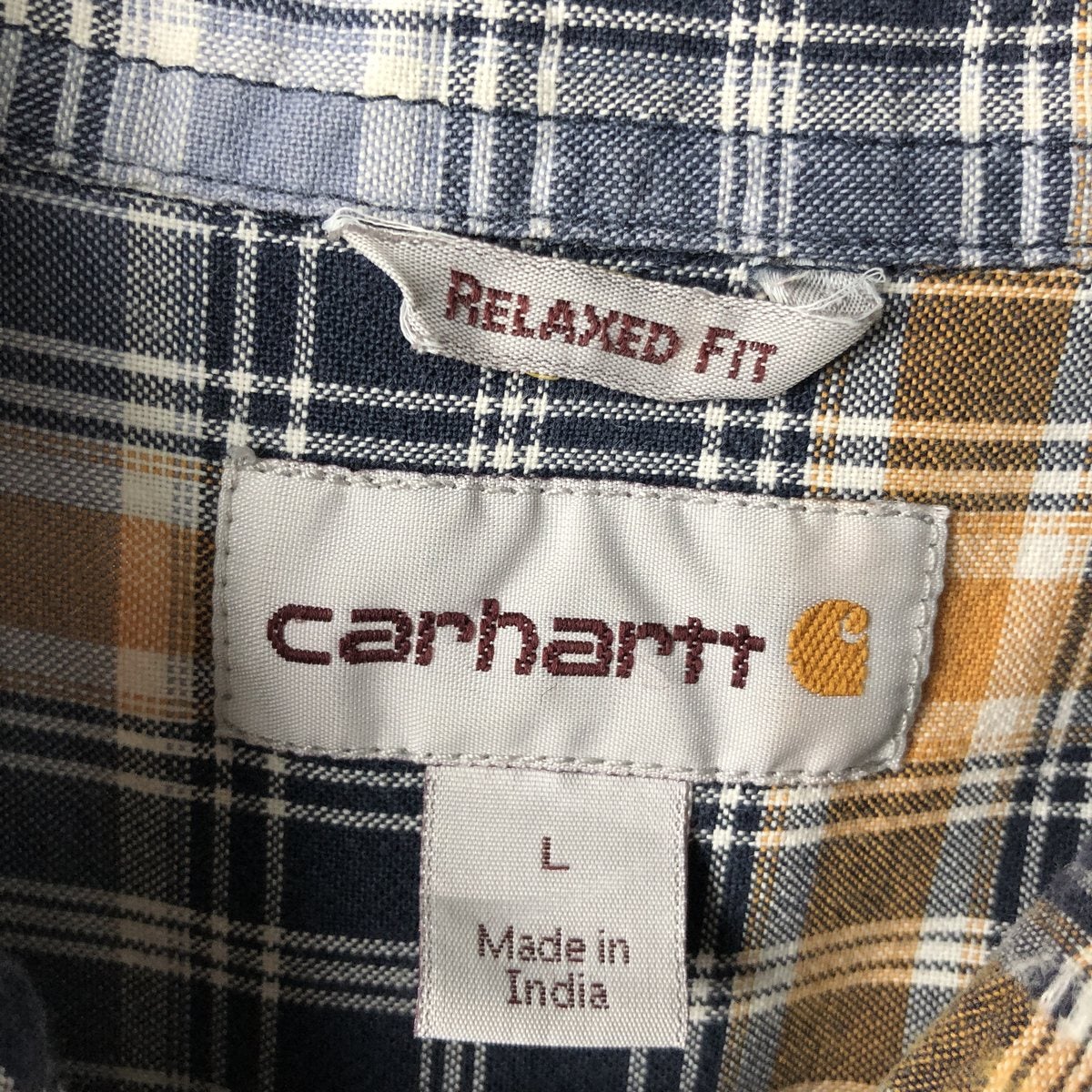 古着 カーハート Carhartt RELAXED FIT チェック柄 半袖 ワークシャツ