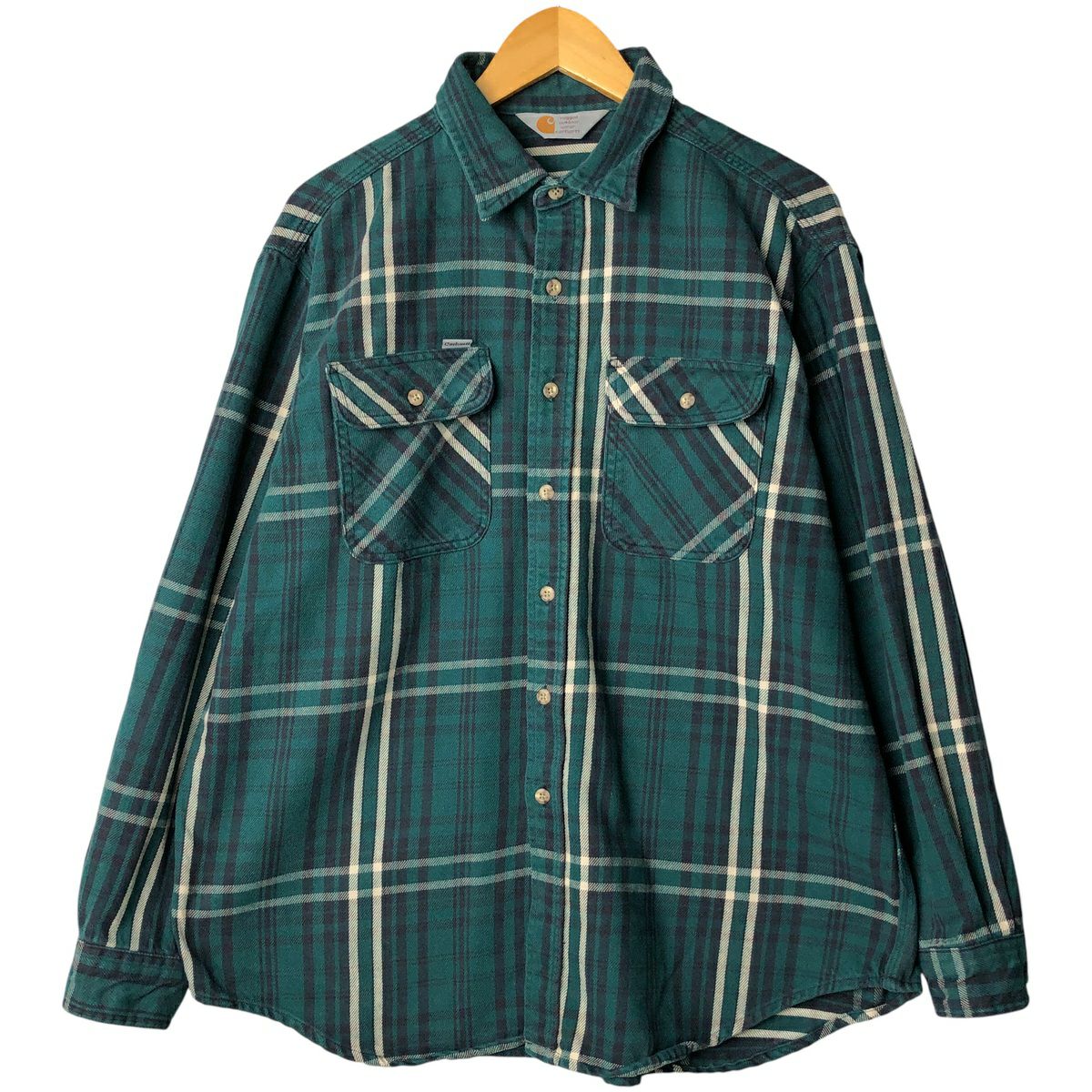 古着 カーハート Carhartt チェック柄 長袖 ライトネルシャツ メンズXL