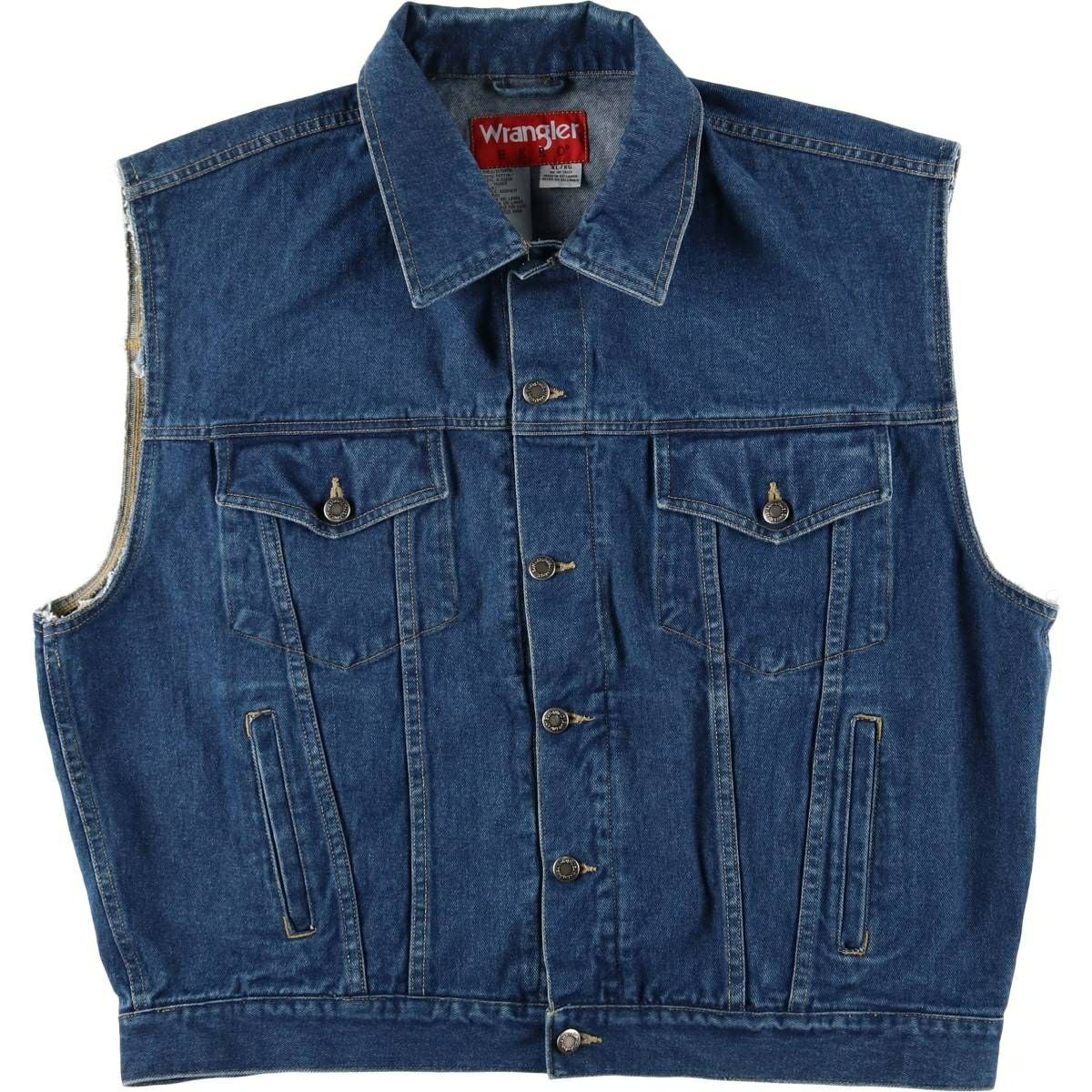 古着 ラングラー Wrangler HERO カットオフ デニムベスト メンズXL相当