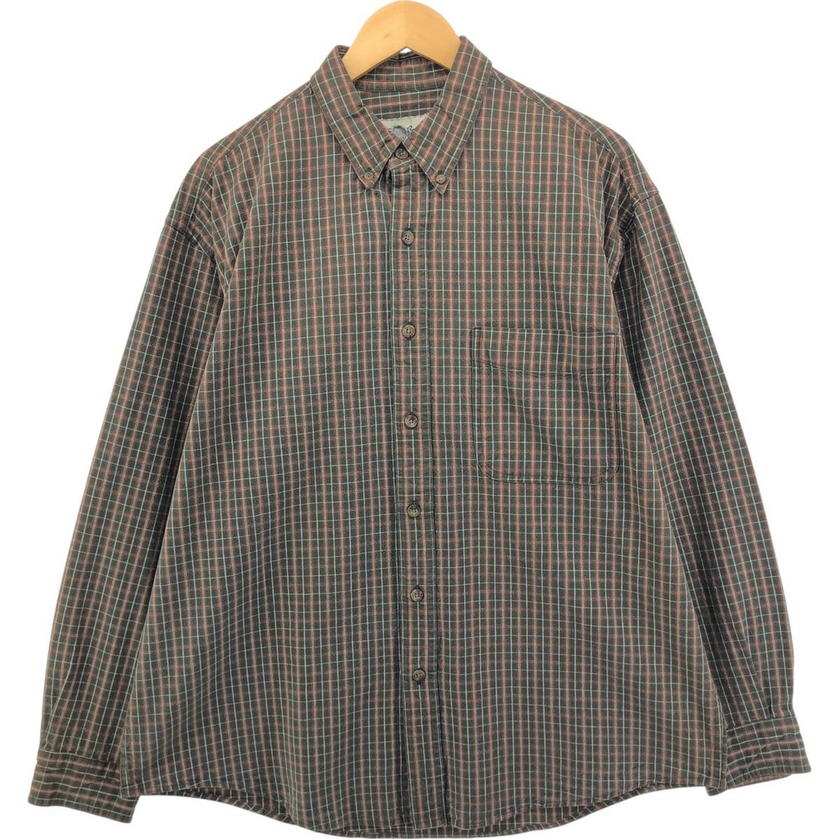 古着 80～90年代 エディーバウアー Eddie Bauer 黒タグ 長袖 ボタン
