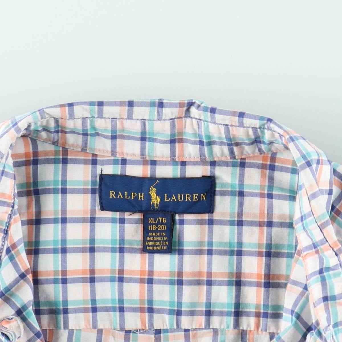 古着 ラルフローレン Ralph Lauren 長袖 ボタンダウンチェックシャツ